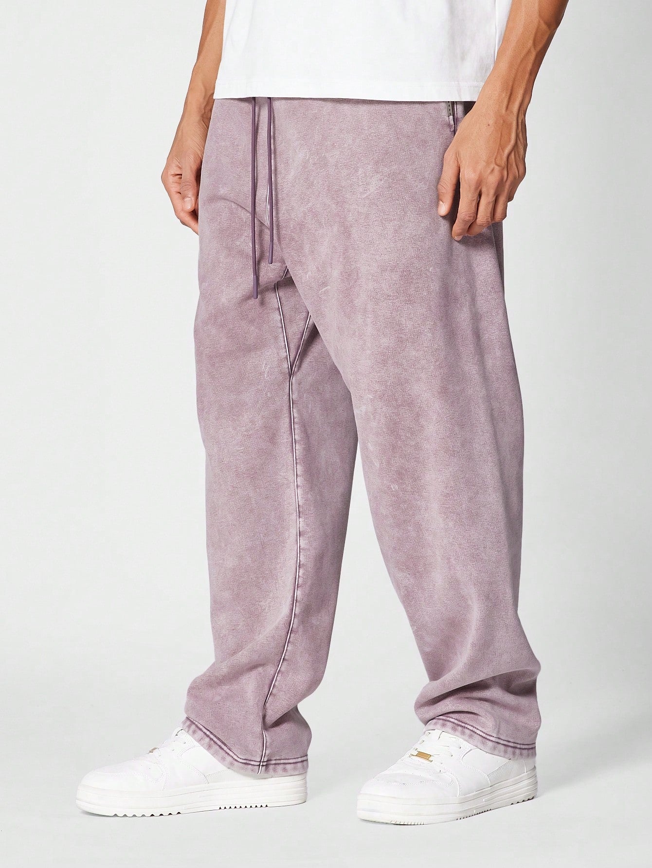 Straight Fit Essential Drop Crotch Premium Washed Jogger