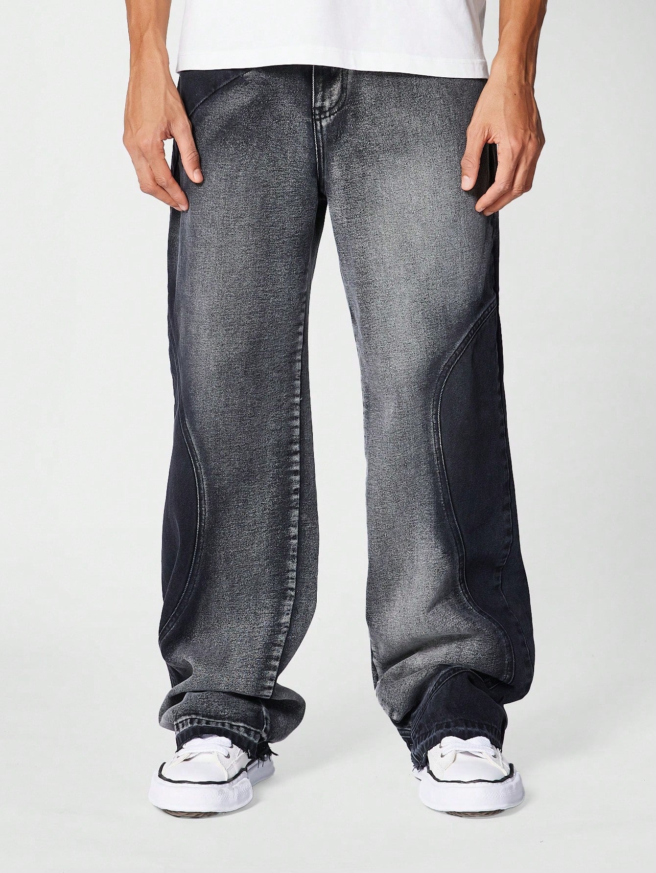 Straight Fit Jean With Curve Panels