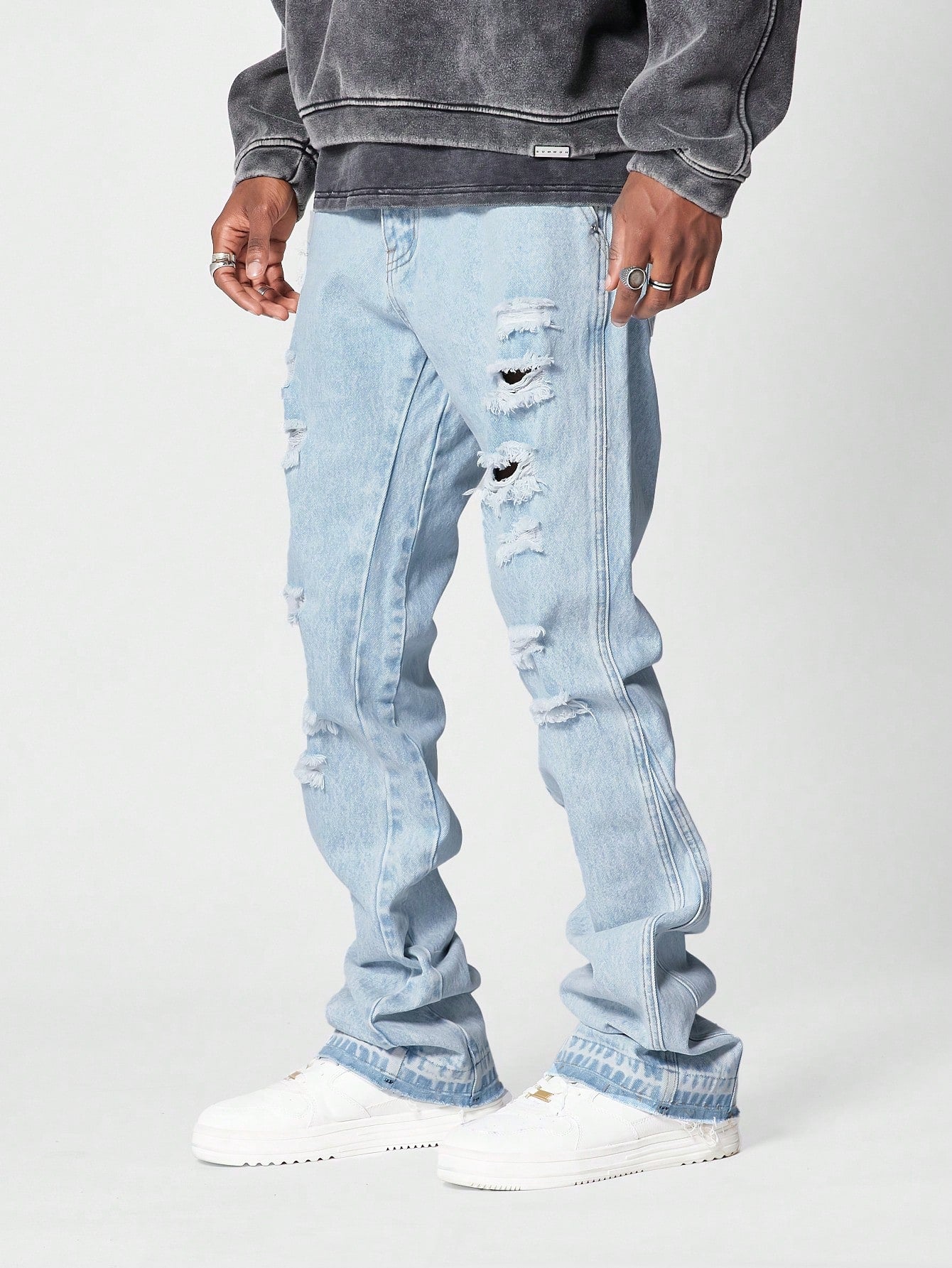 Flare Fit Distressed Jean