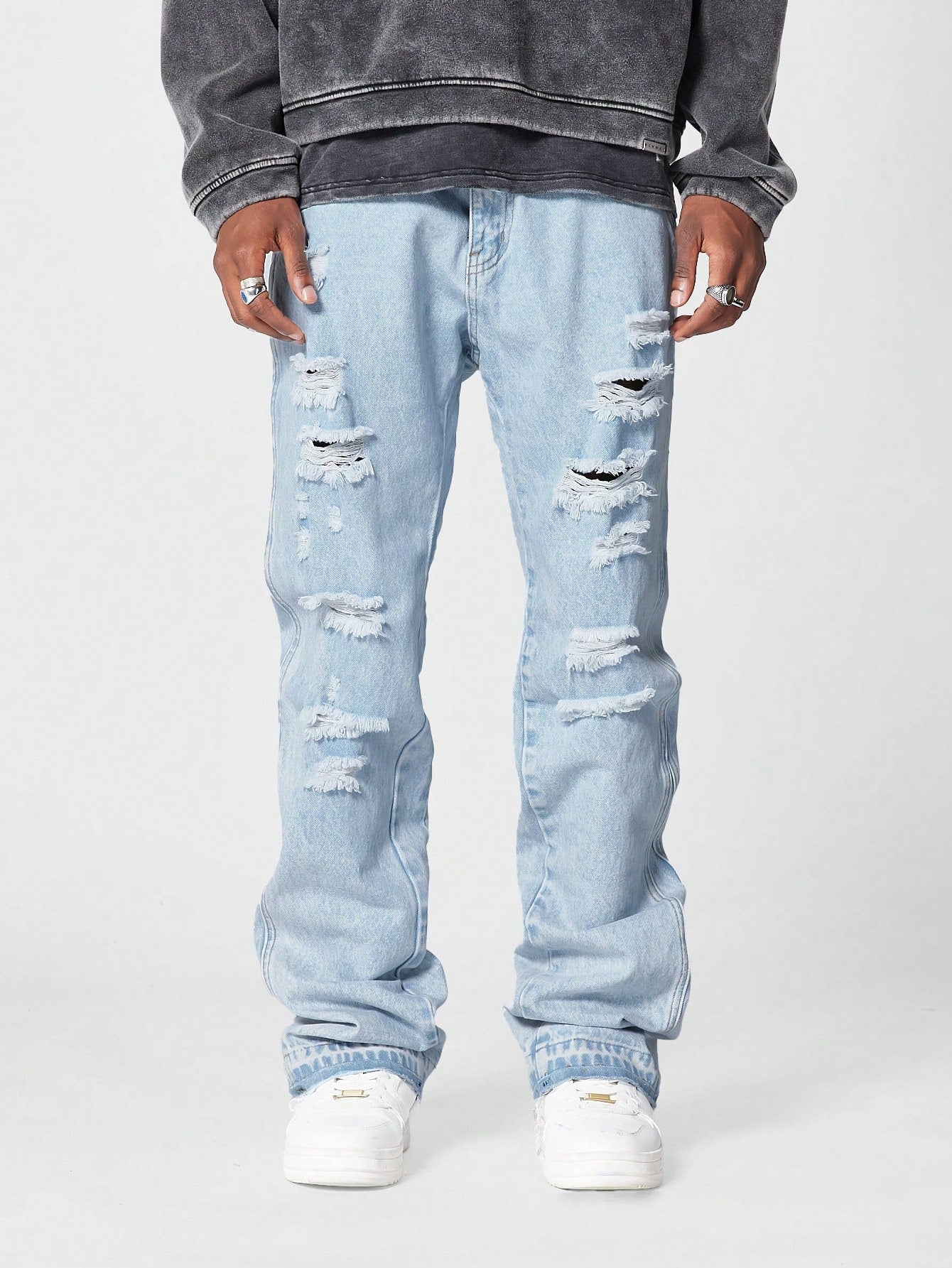 Flare Fit Distressed Jean