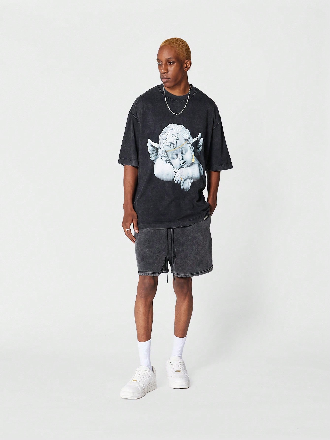 Oversized Fit Tee With Front Embroidery