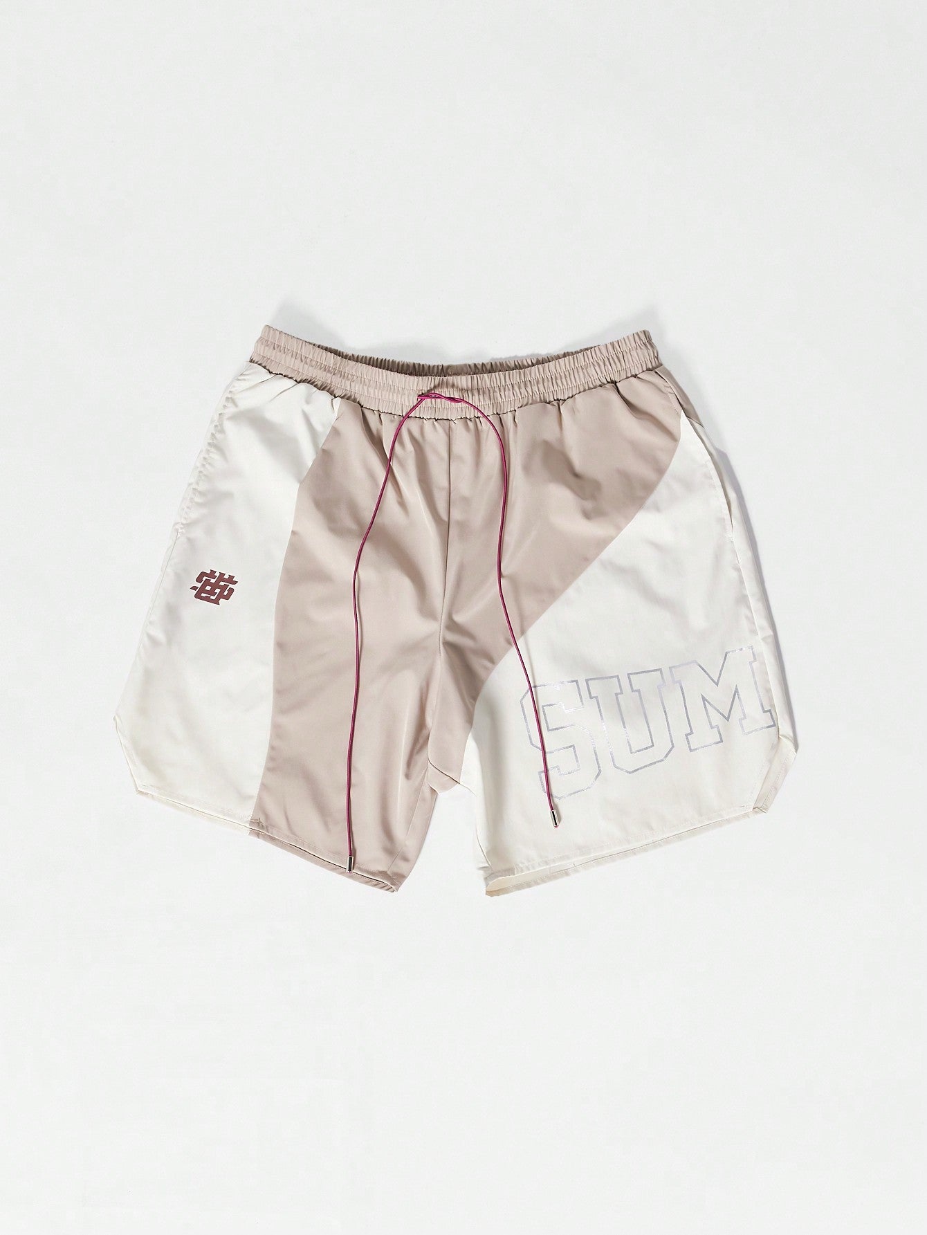 Two Tone Nylon Short With Front Print