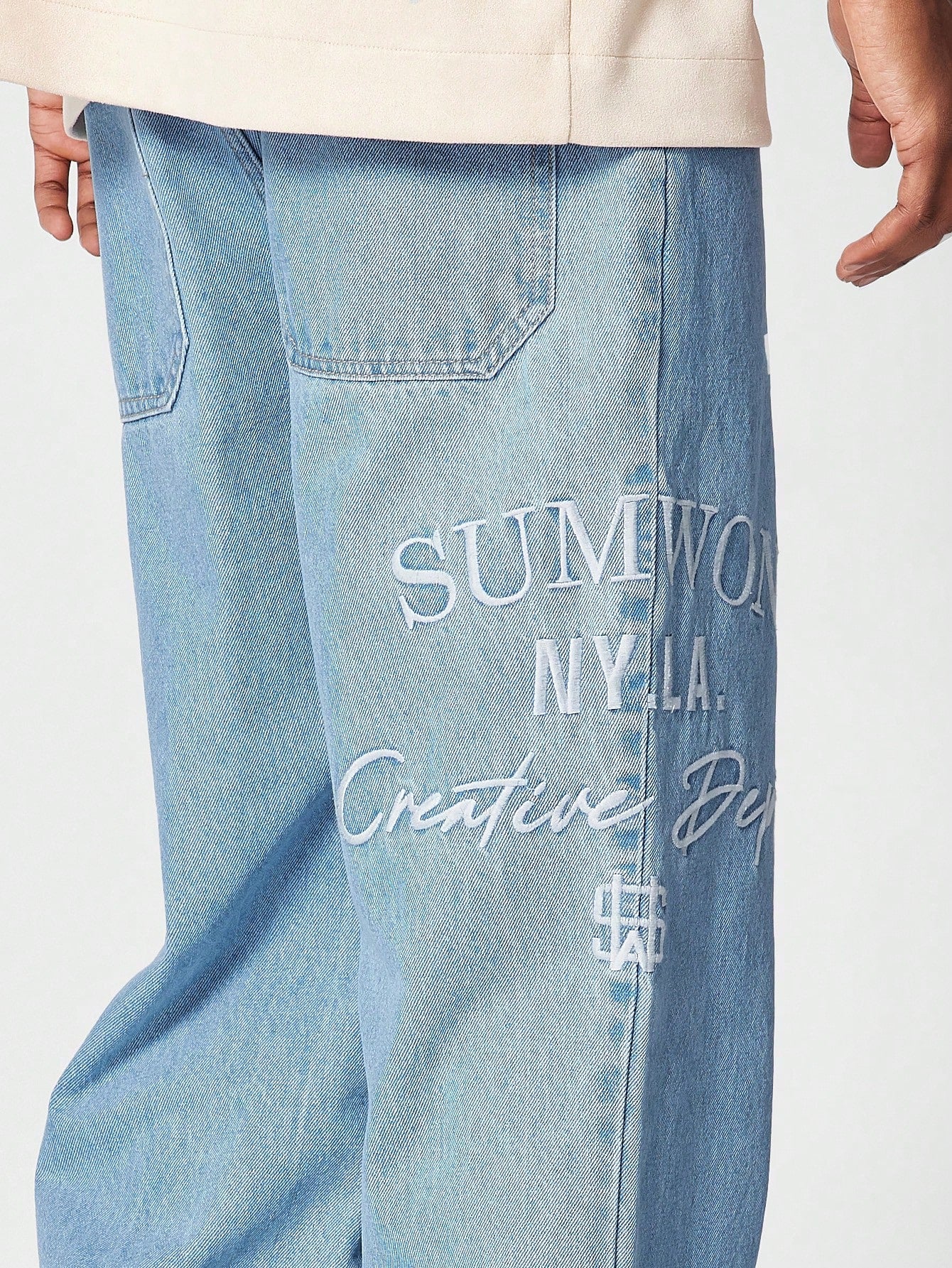 Straight Fit Jean With Embroidery