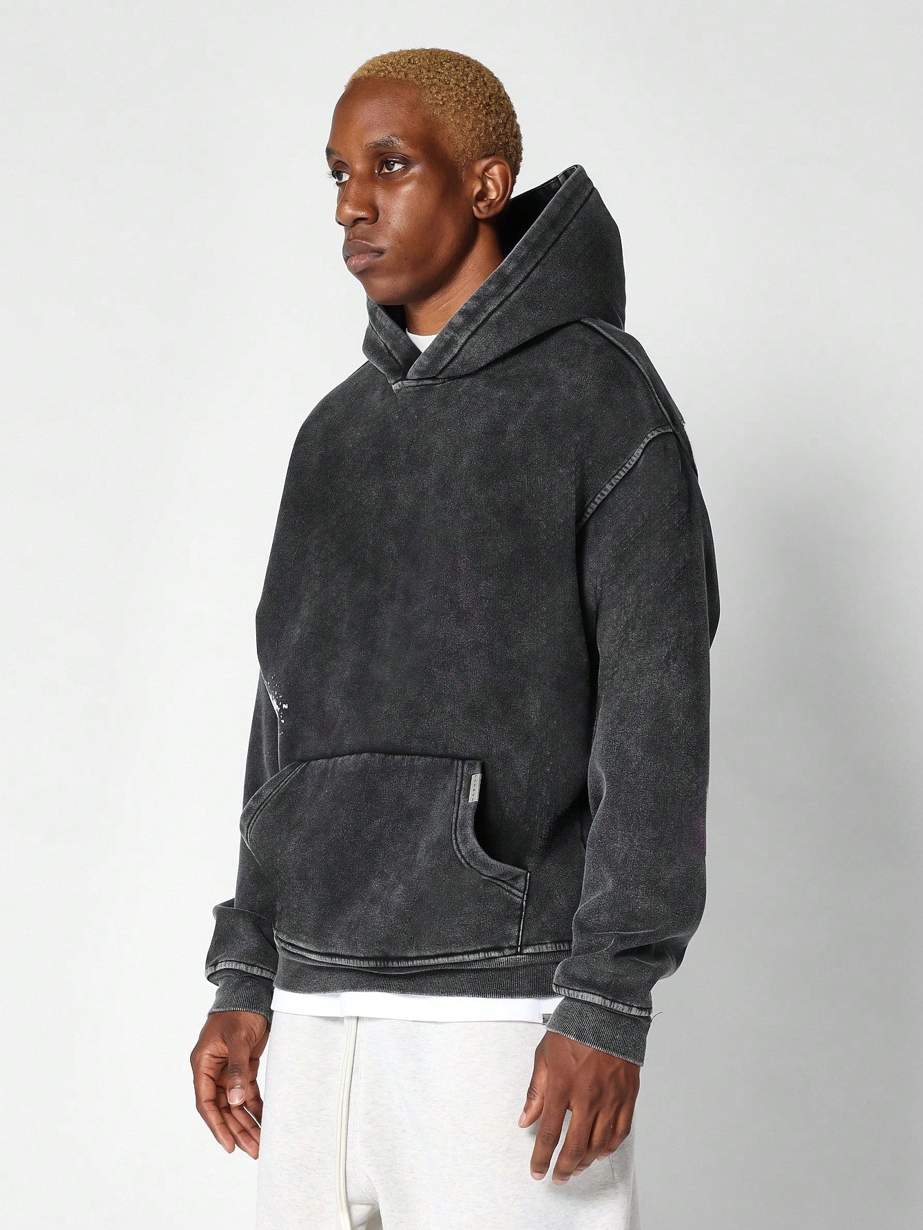 Overhead Washed Hoodie With Back Paint Print College Ready