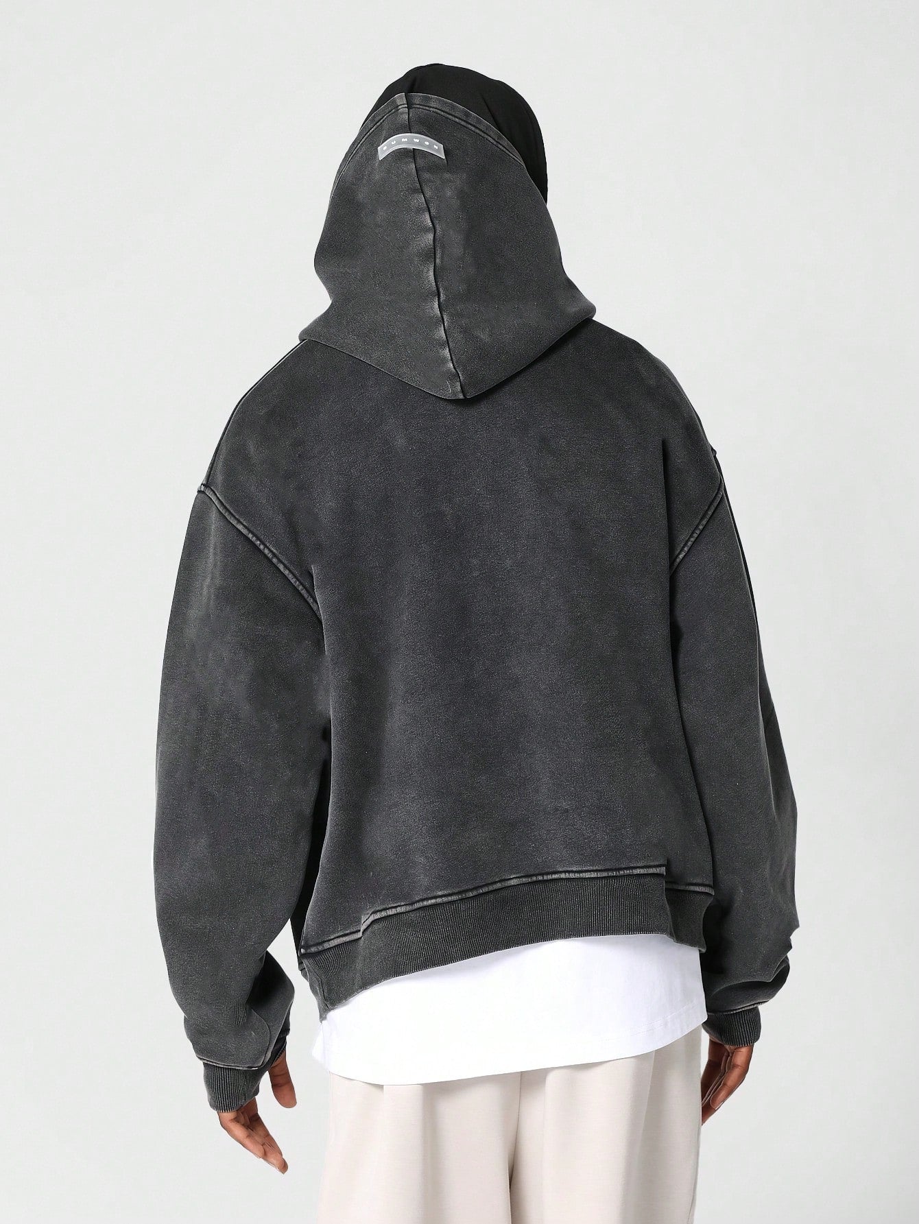 Overhead Washed Double Hoodie With Double Cords