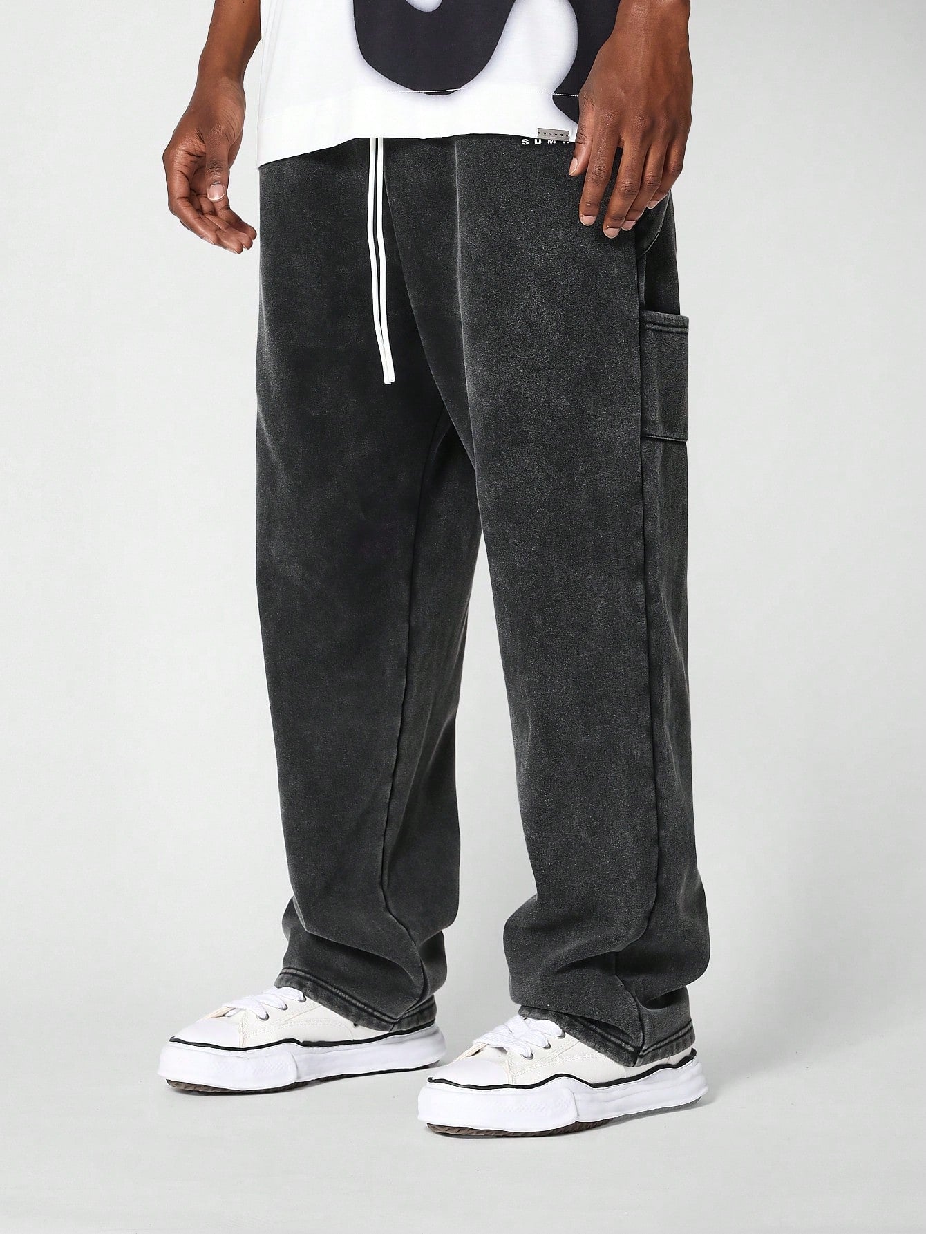 Loose Fit Washed Jogger With Carpenter Details