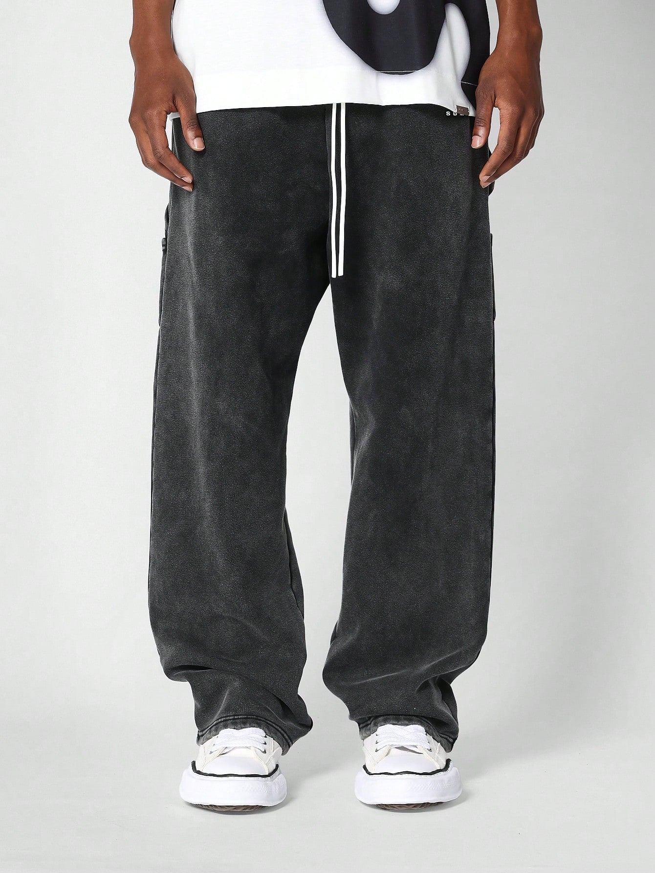 Loose Fit Washed Jogger With Carpenter Details