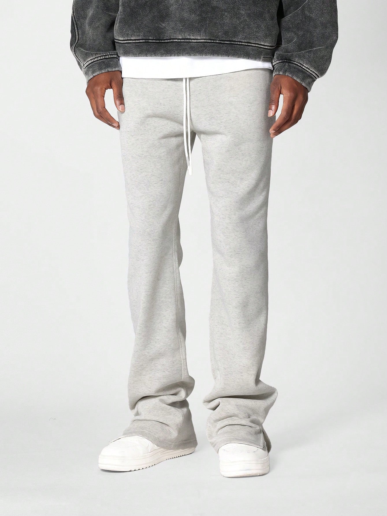 Straight Fit Washed Jogger With Split Hem