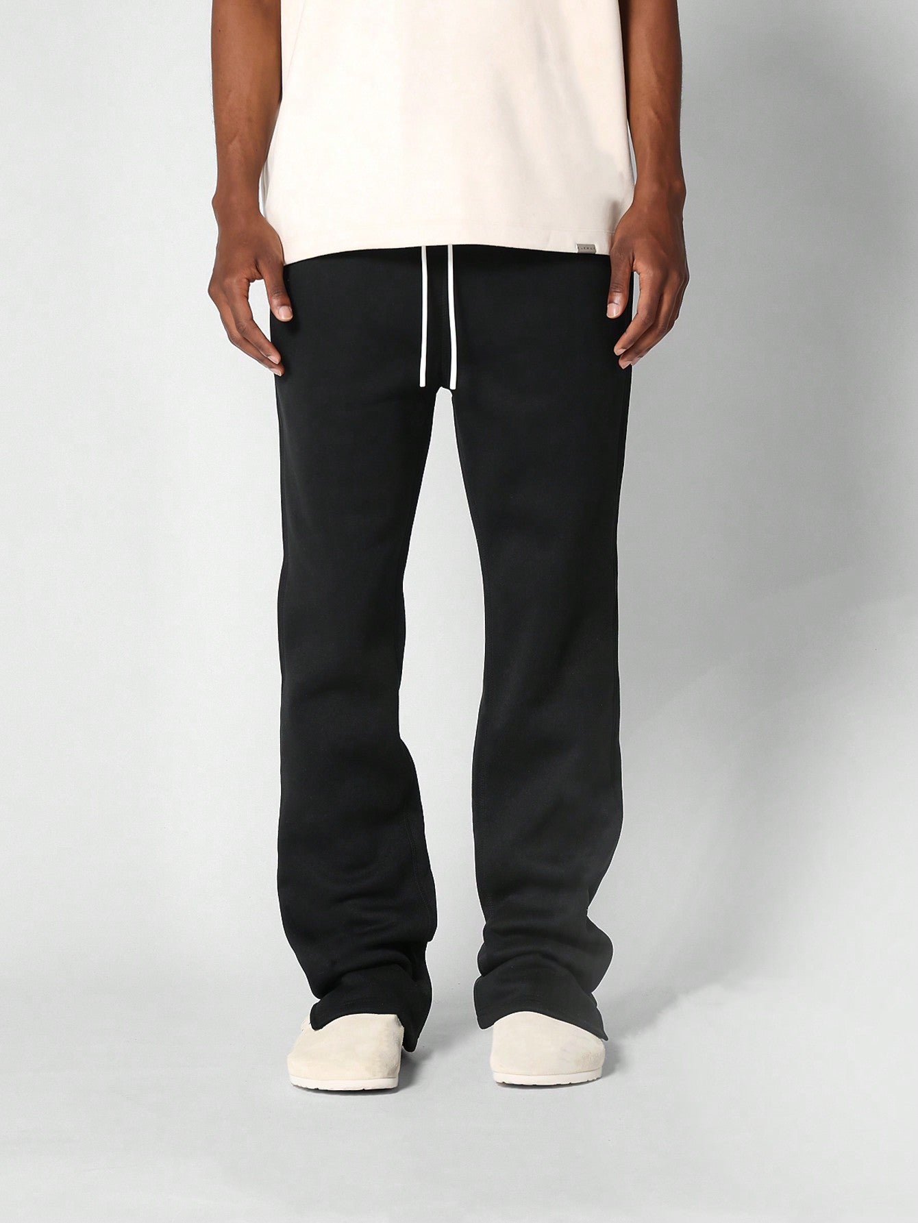 Straight Fit Washed Jogger With Split Hem