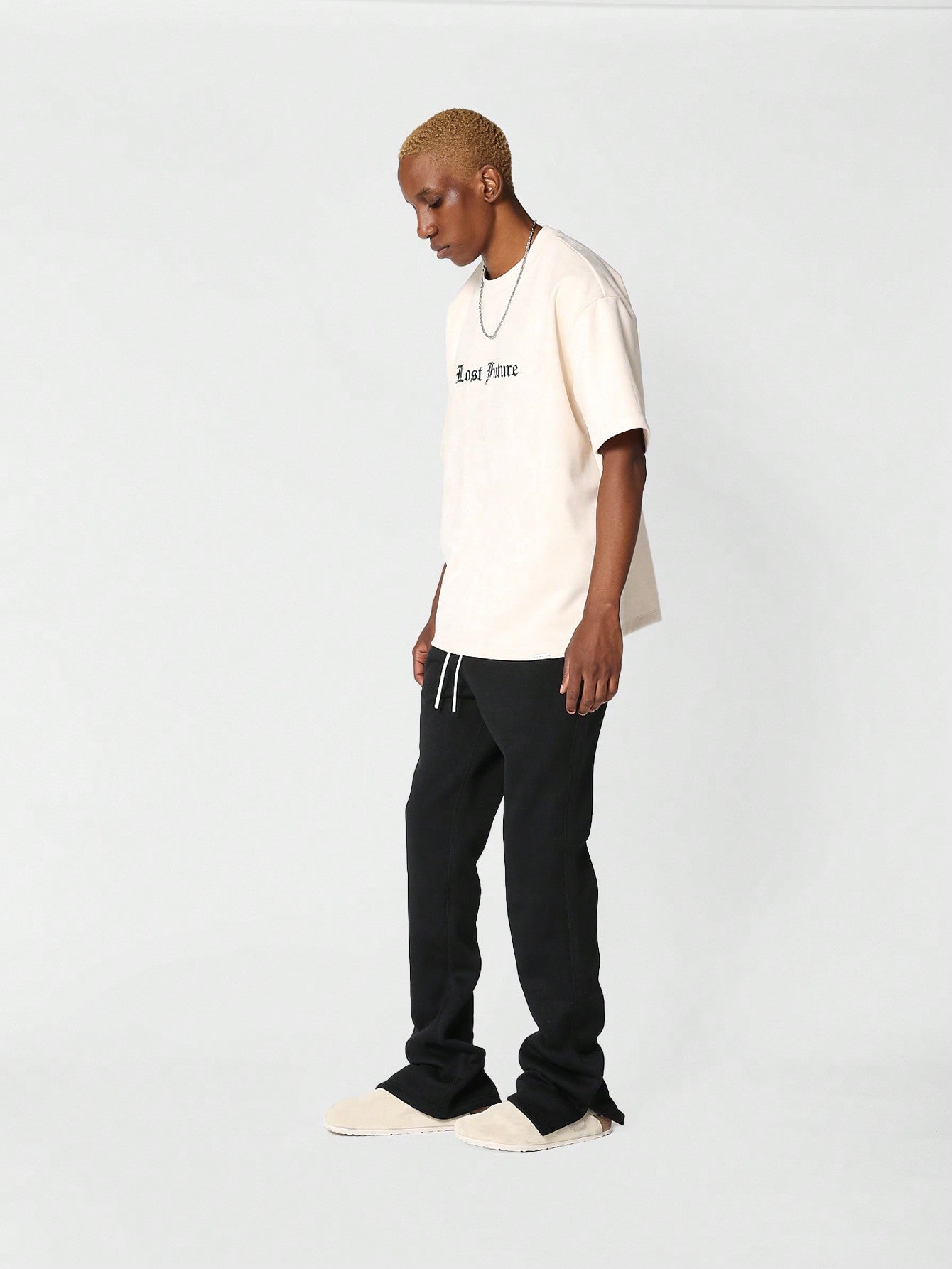 Straight Fit Washed Jogger With Split Hem