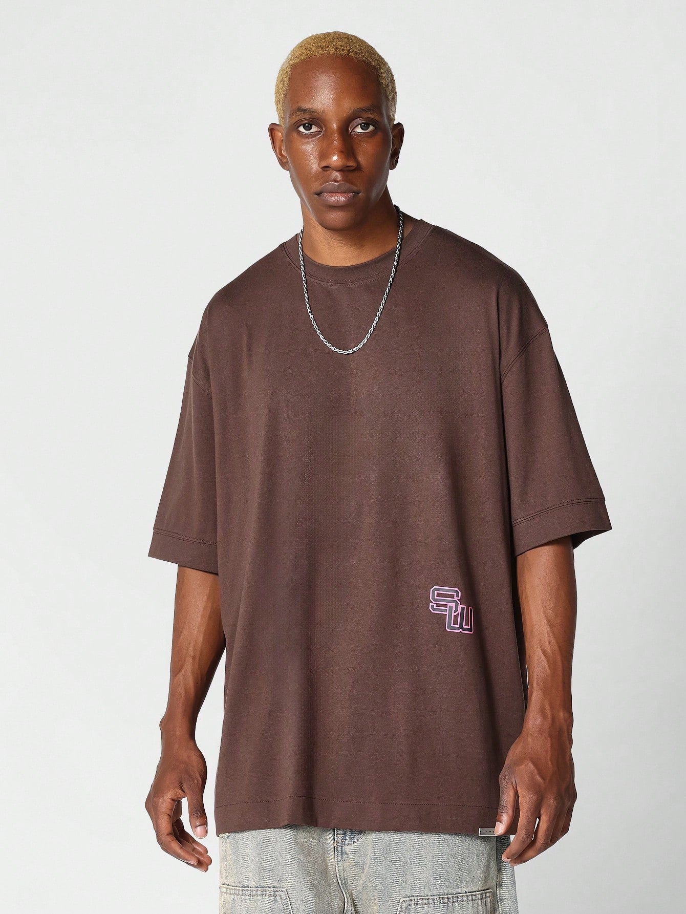 Oversized Fit Tee With Back Graphic Print