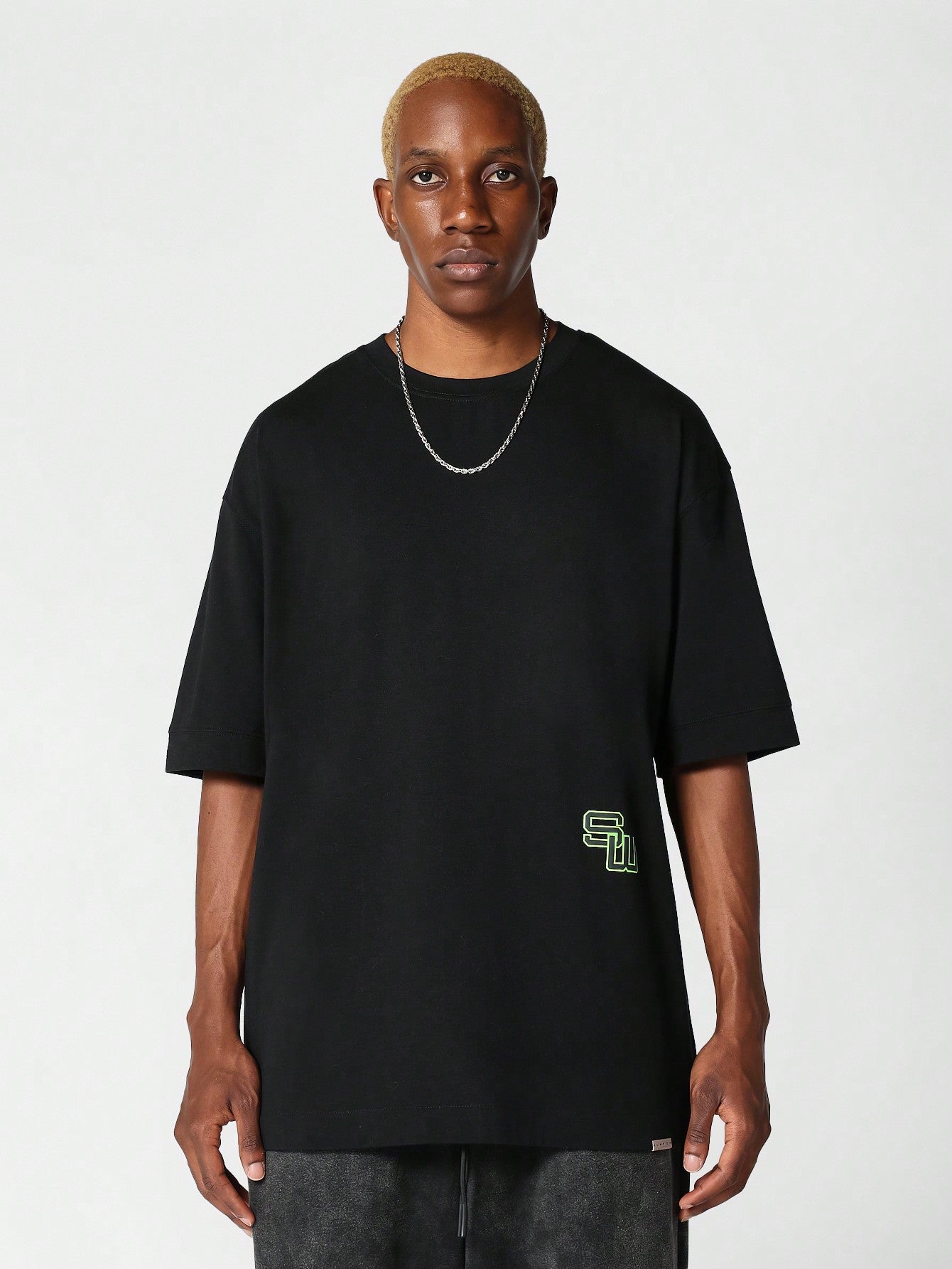 Oversized Fit Tee With Back Graphic Print College Ready