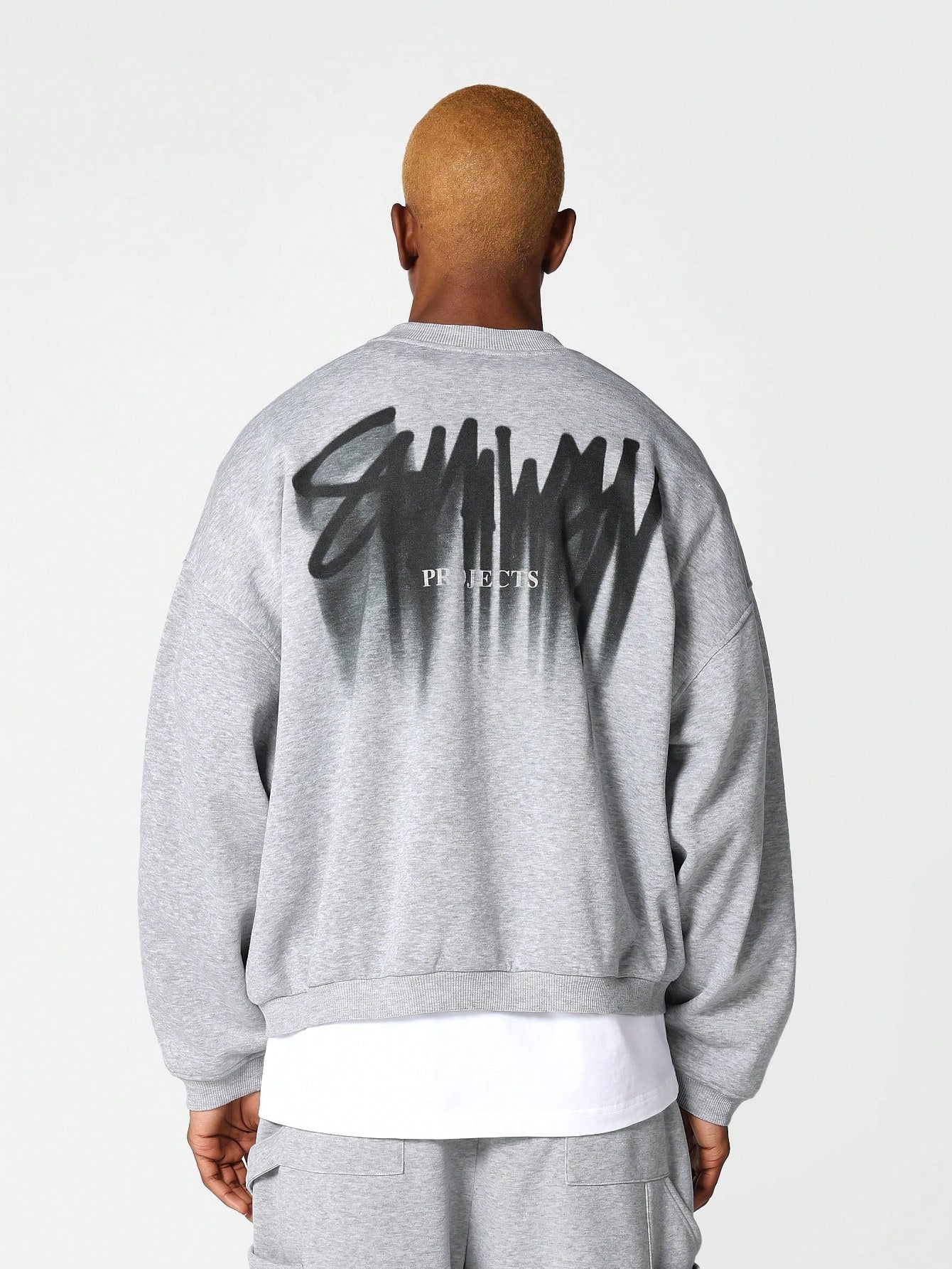 Oversized Fit Sweatshirt With Graffiti Graphic Print