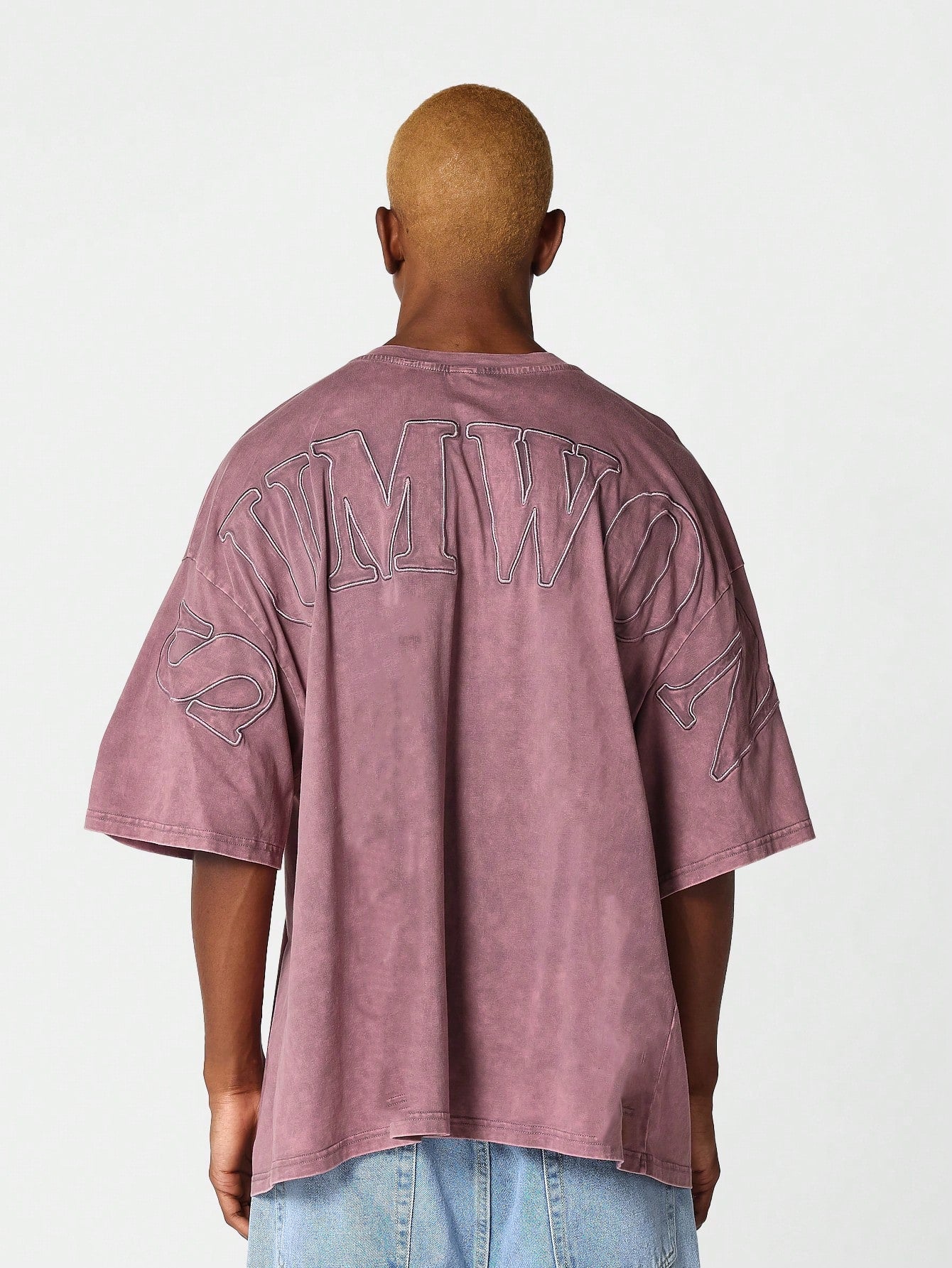 Oversized Fit Tee With Back Logo Embroidery