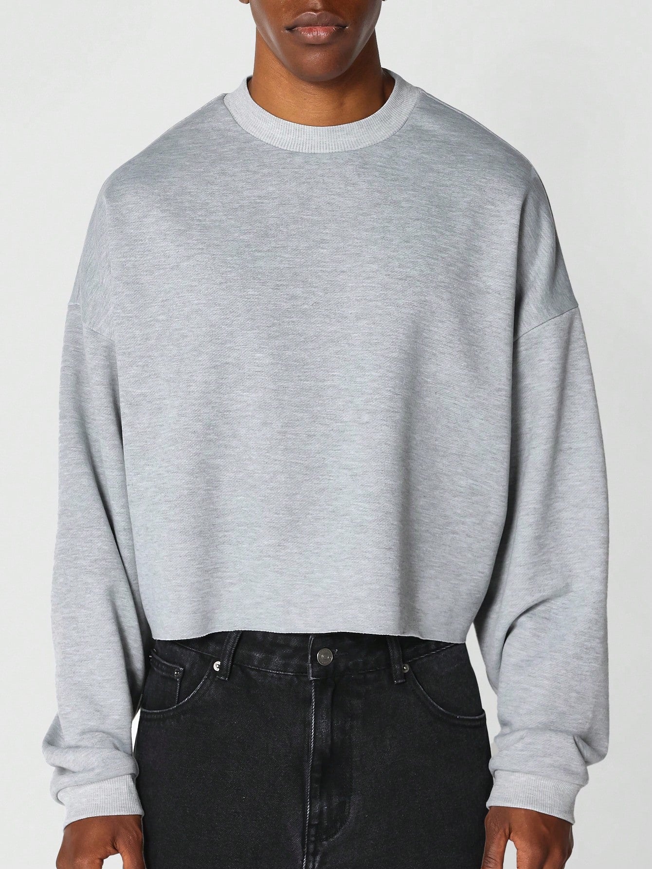 Cropped Crew Neck Sweatshirt