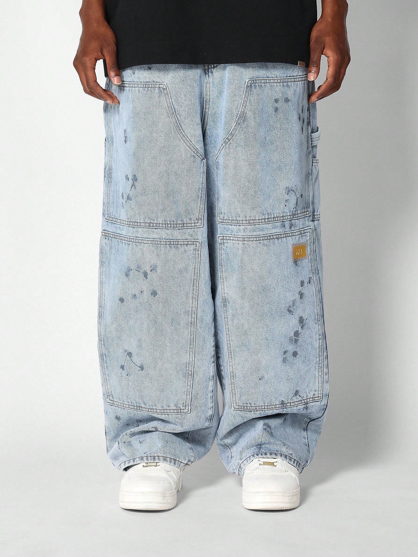 Loose Fit Carpenter Jean With Paint Print