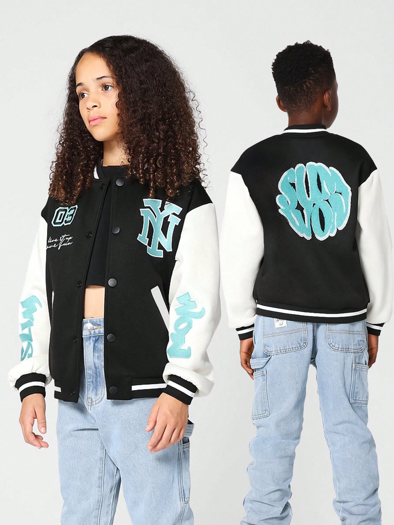 Kids Unisex Badged Varsity Jacket