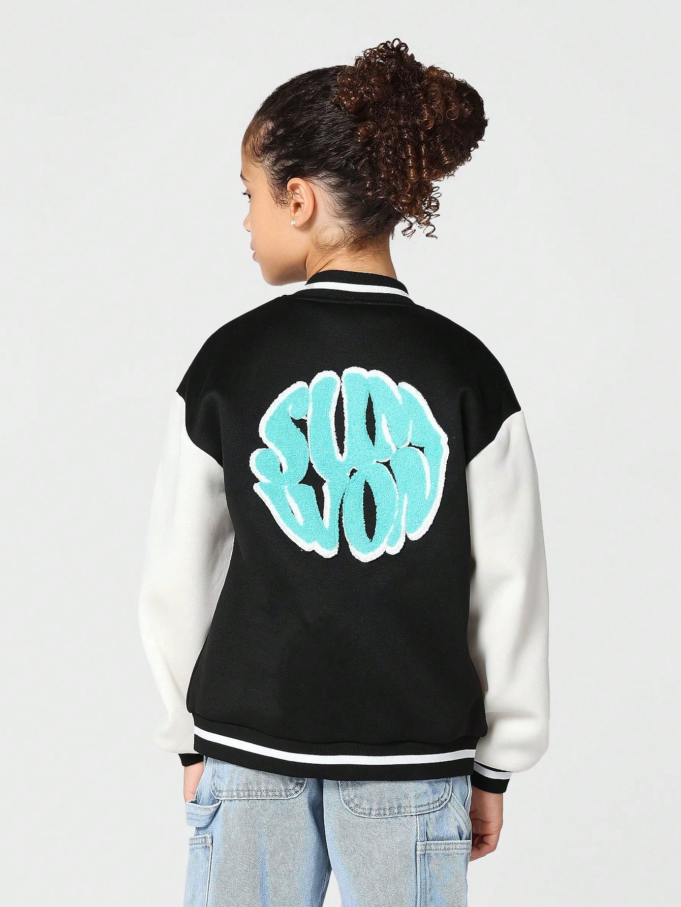 Kids Unisex Badged Varsity Jacket