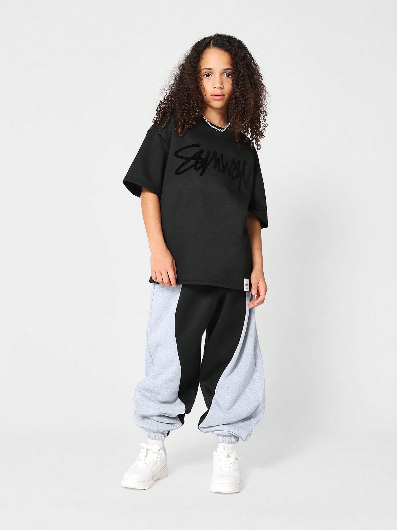 Kids Unisex 90s Jogger With Contrast Panels