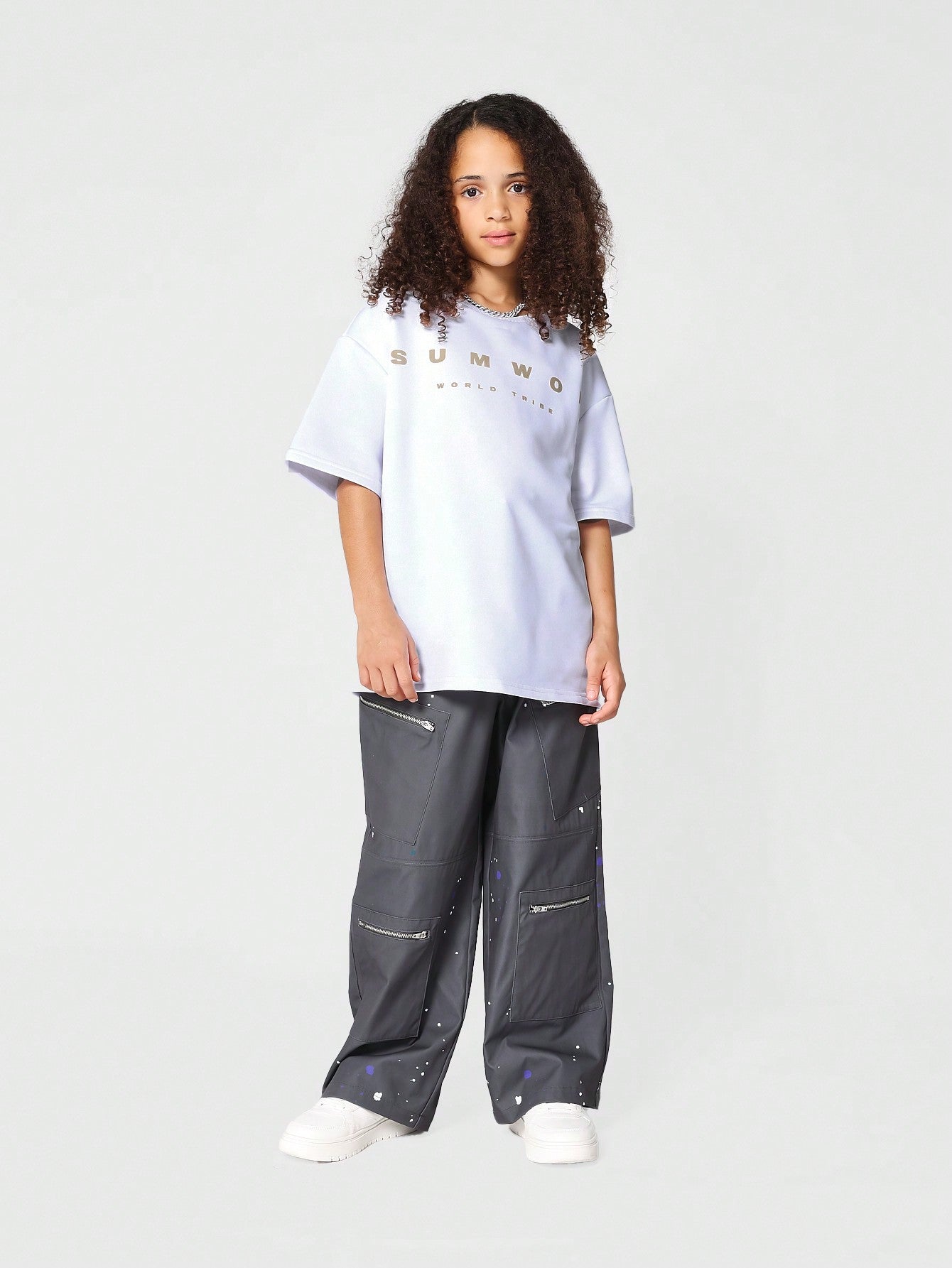 Kids Unisex Oversized Fit Tee With Front Print