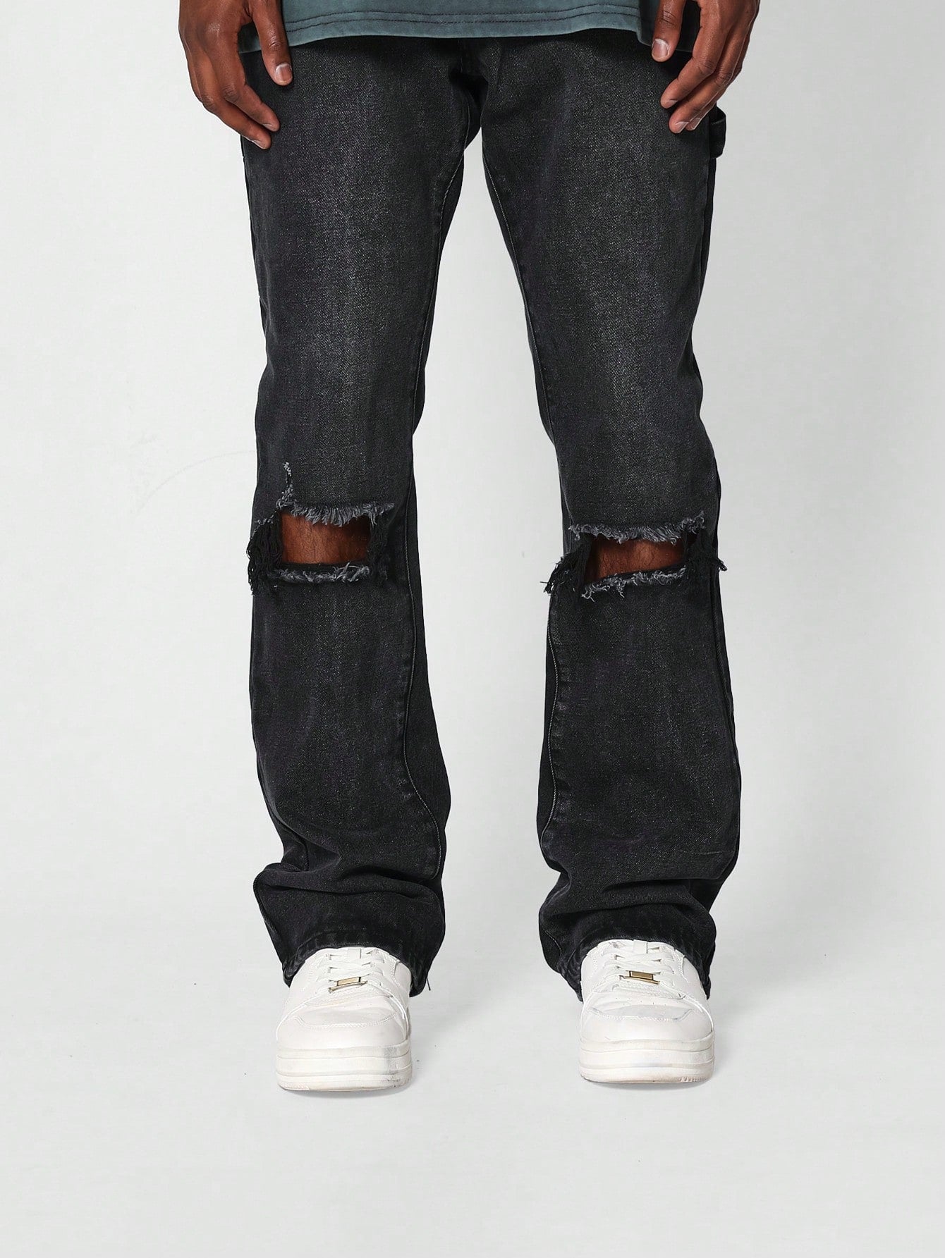 Flare Fit Distressed Jean