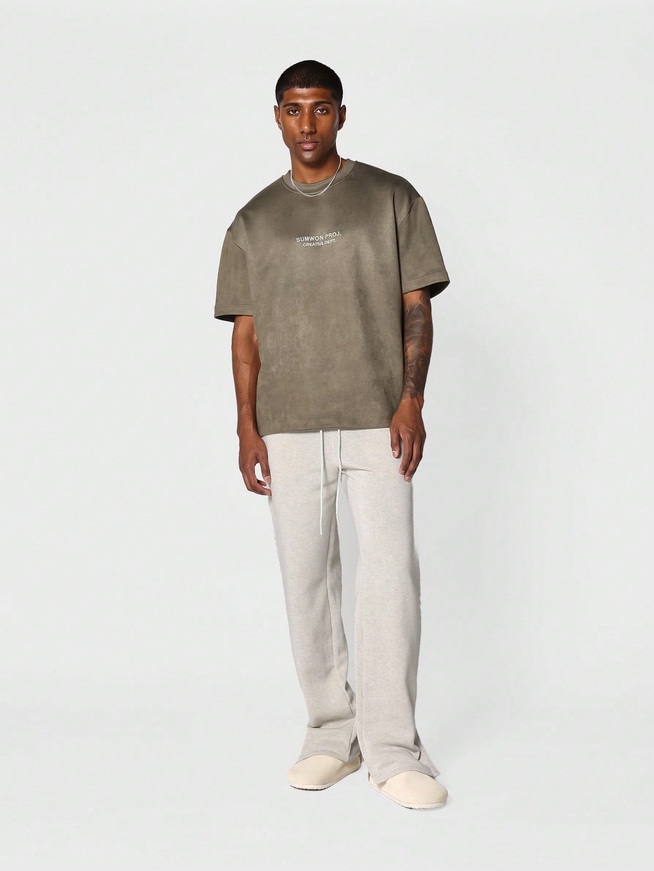 Straight Leg Jogger With Split Hem