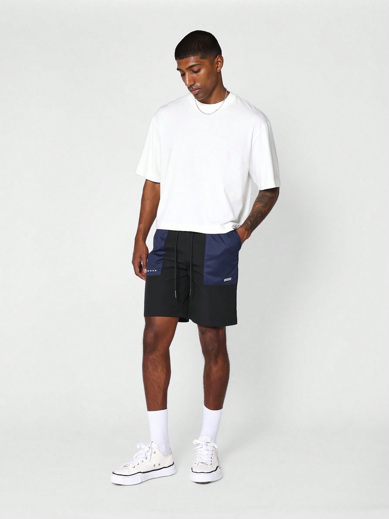 Mesh Short With Colour Blocking