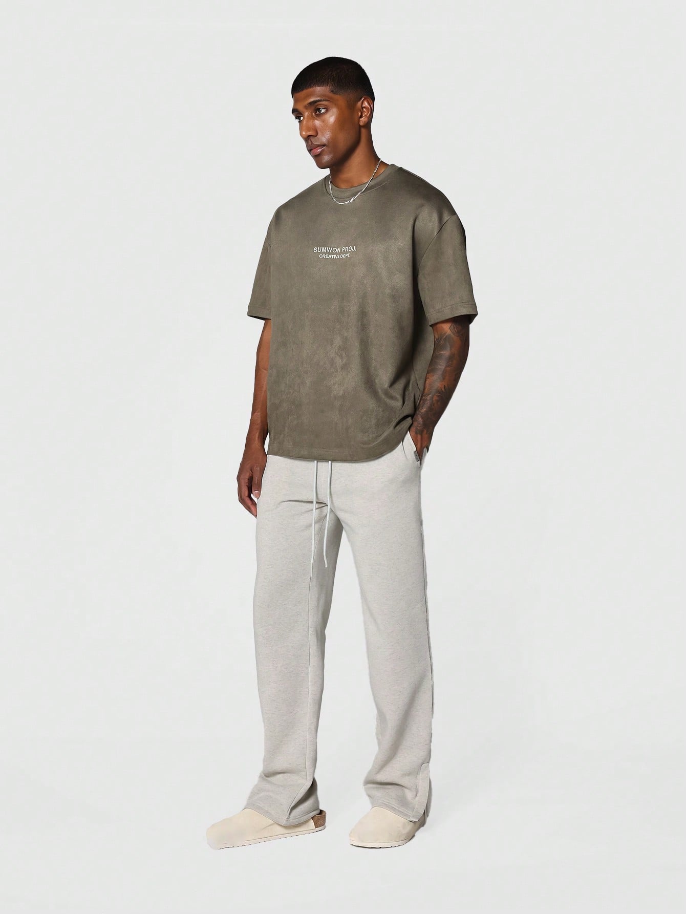 Straight Leg Jogger With Split Hem