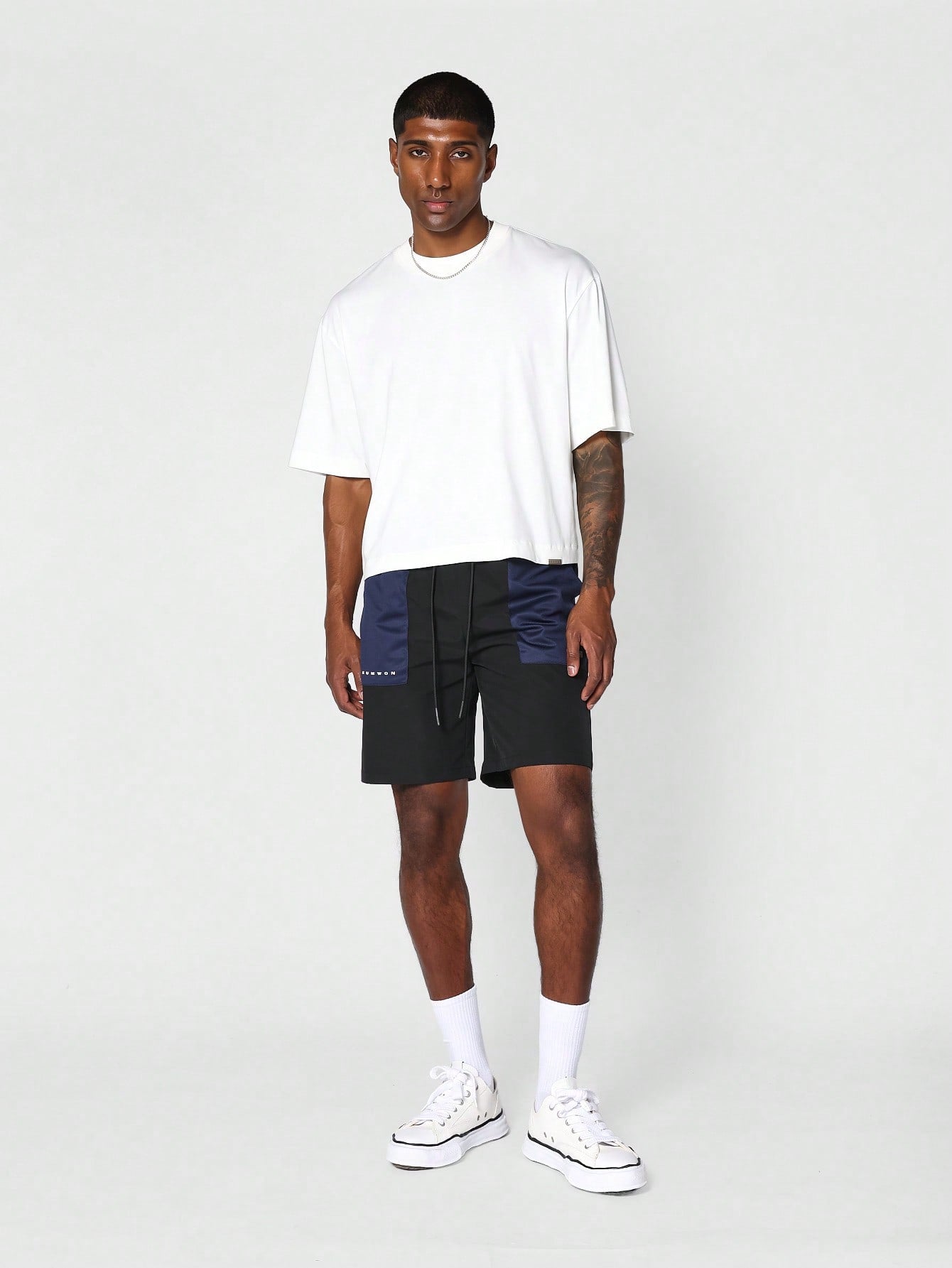 Mesh Short With Colour Blocking