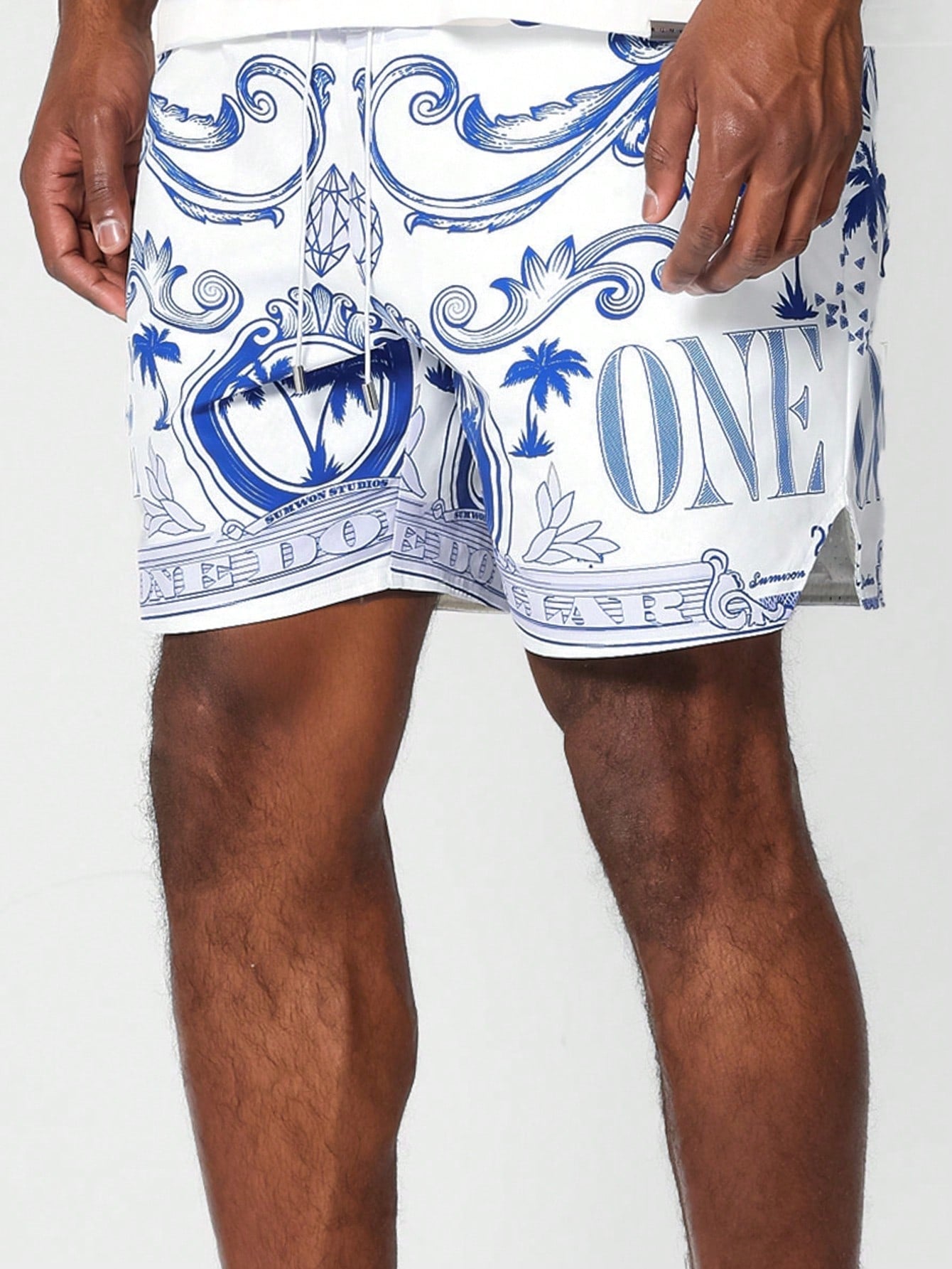 Nylon Short With All Over Print