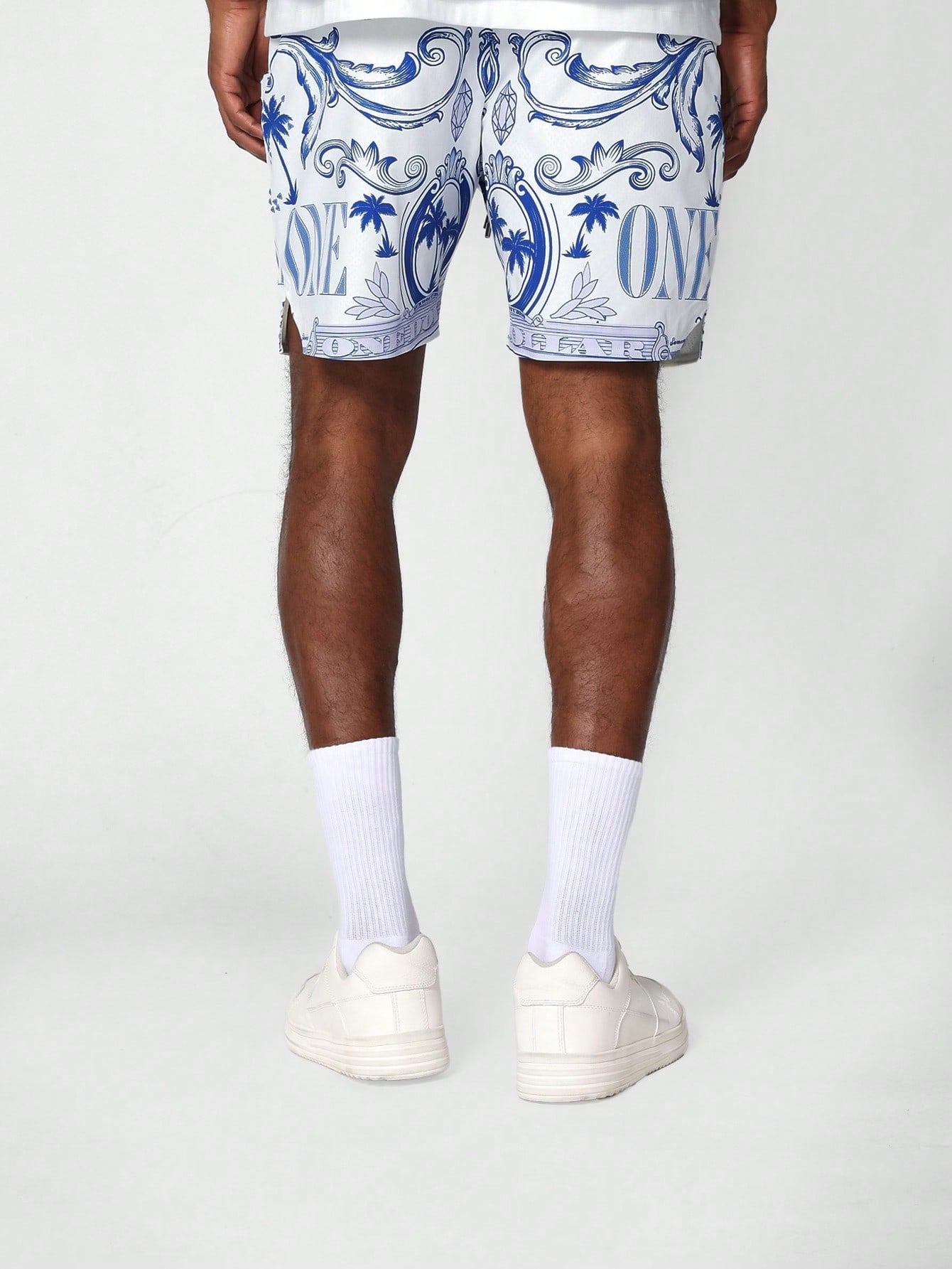 Nylon Short With All Over Print