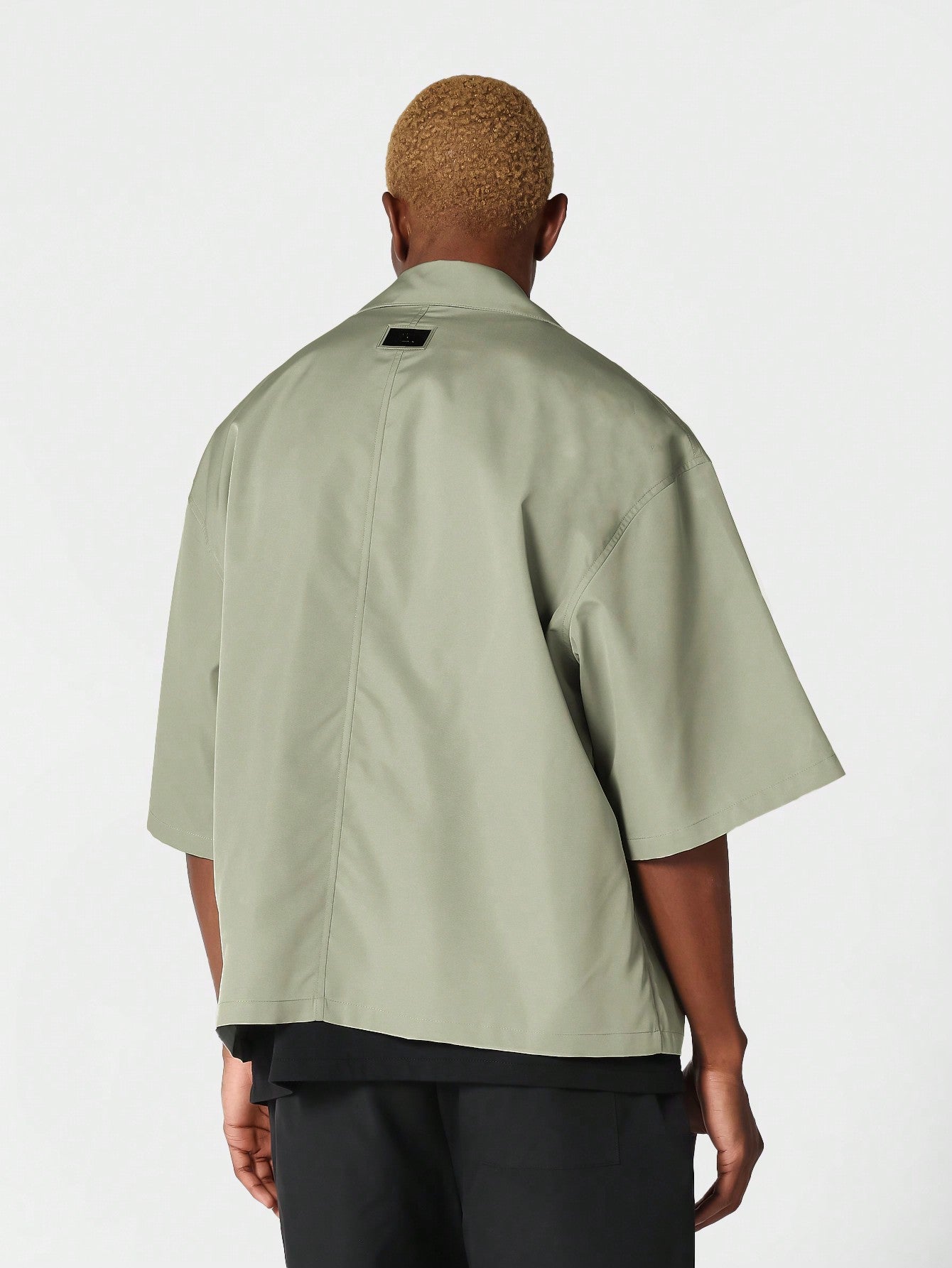 Boxy Fit Revere Collar Nylon Shirt