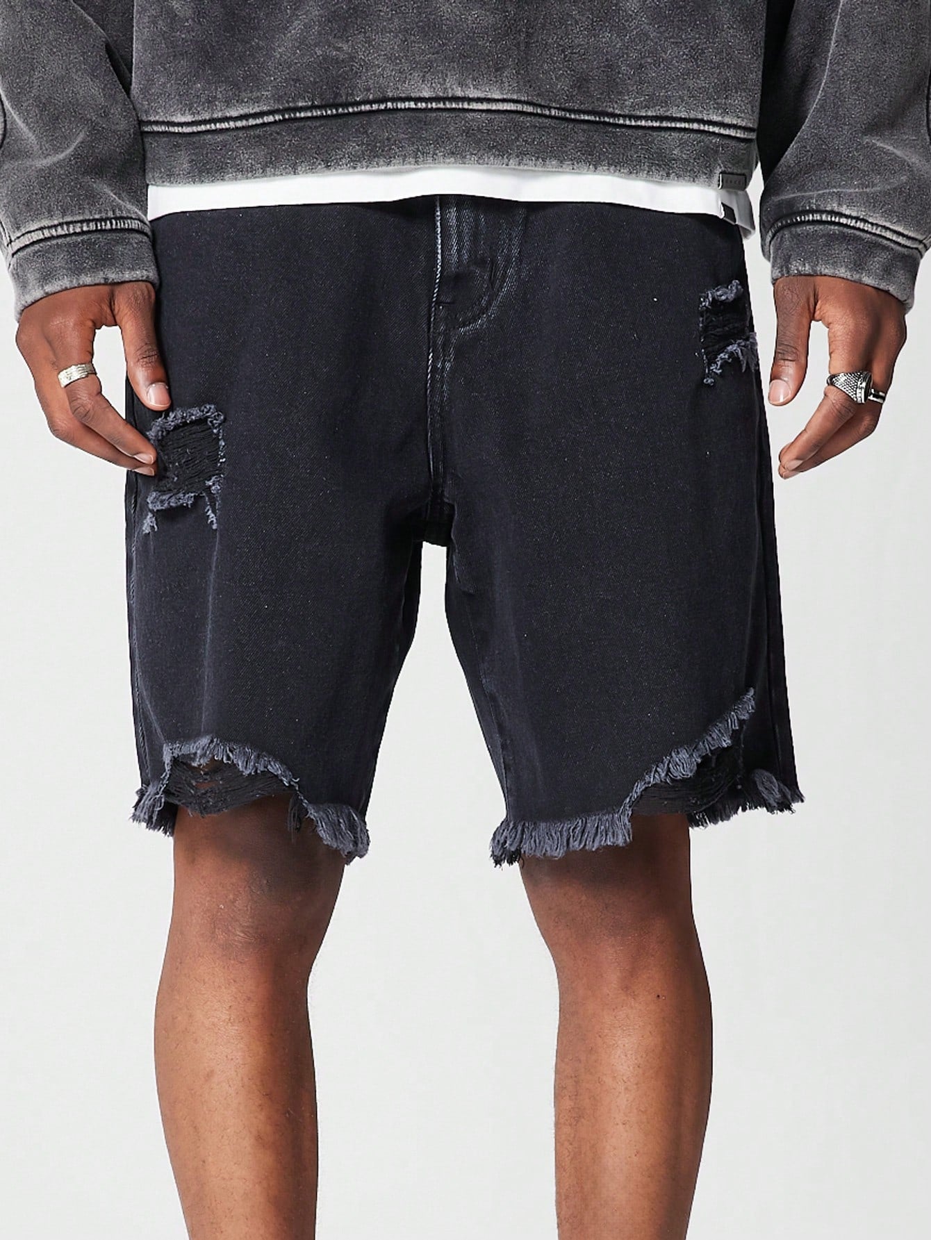 Distressed Denim Short