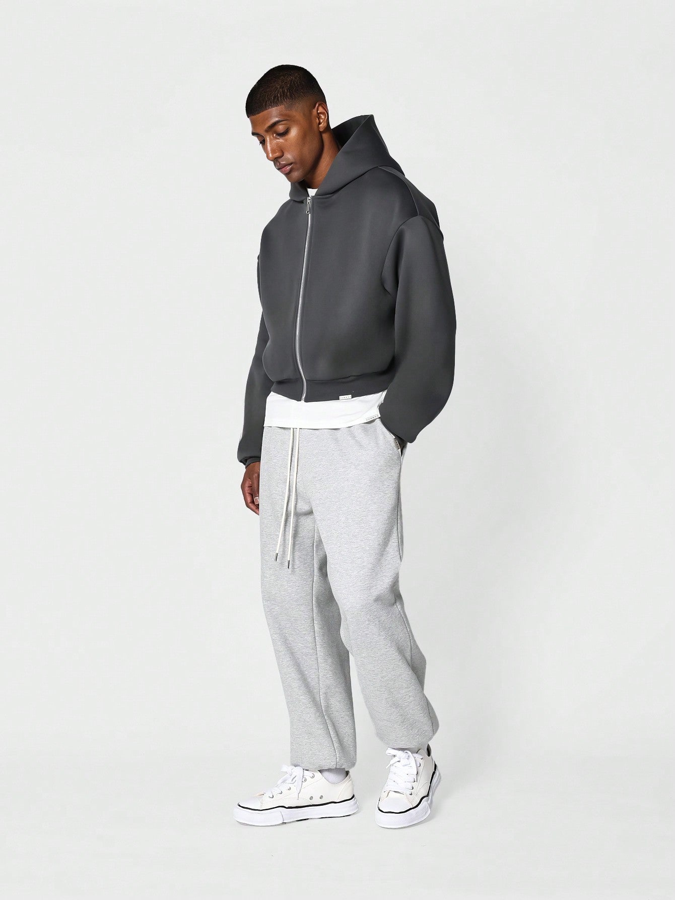 Crop Fit Essential Zip Through Hoodie