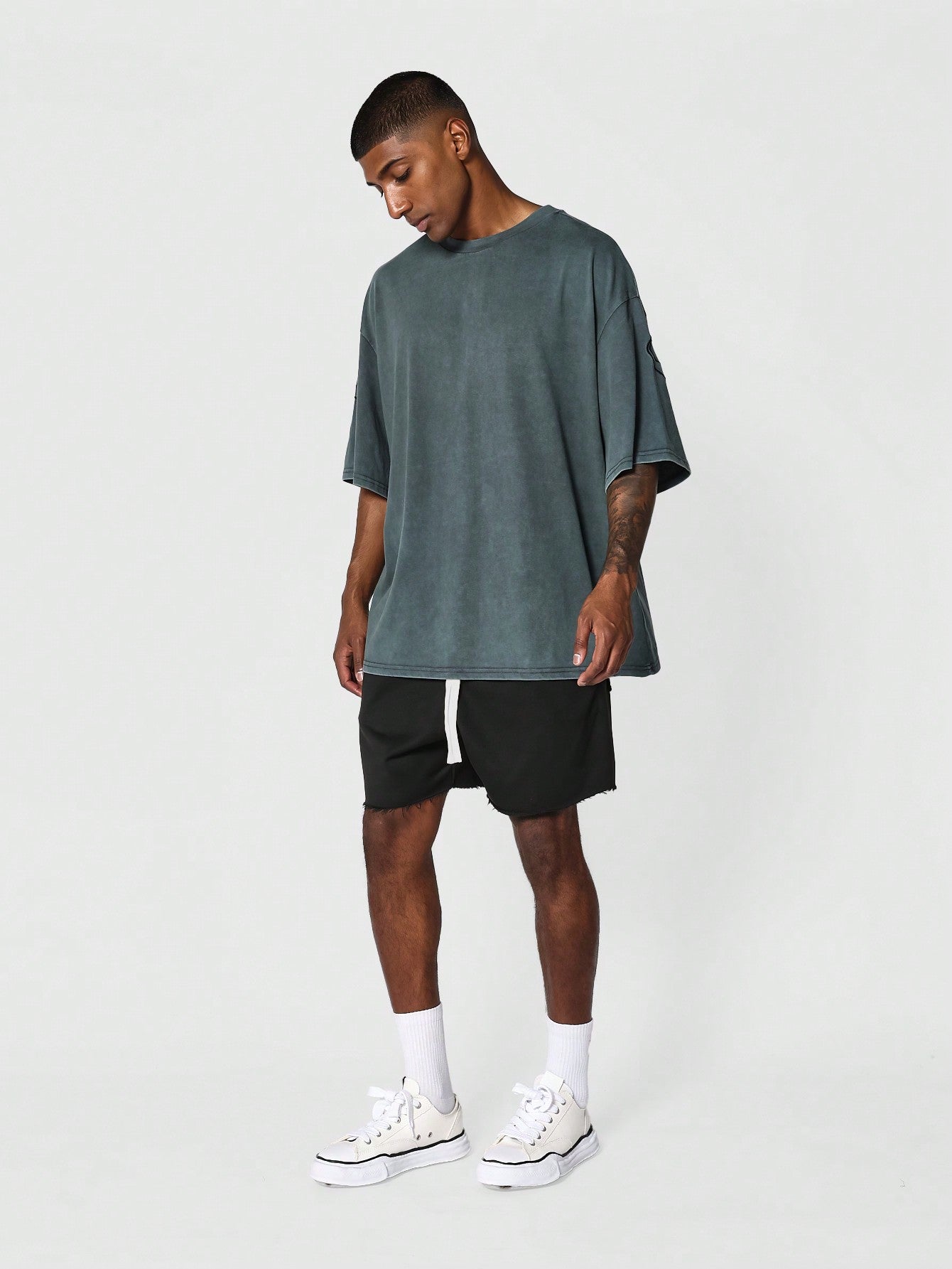 Drop Crotch Raw Edge Short