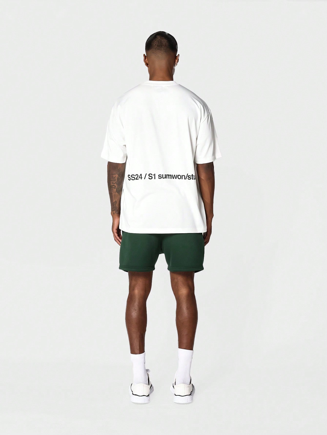 Drop Crotch Shorts With Front Graphic