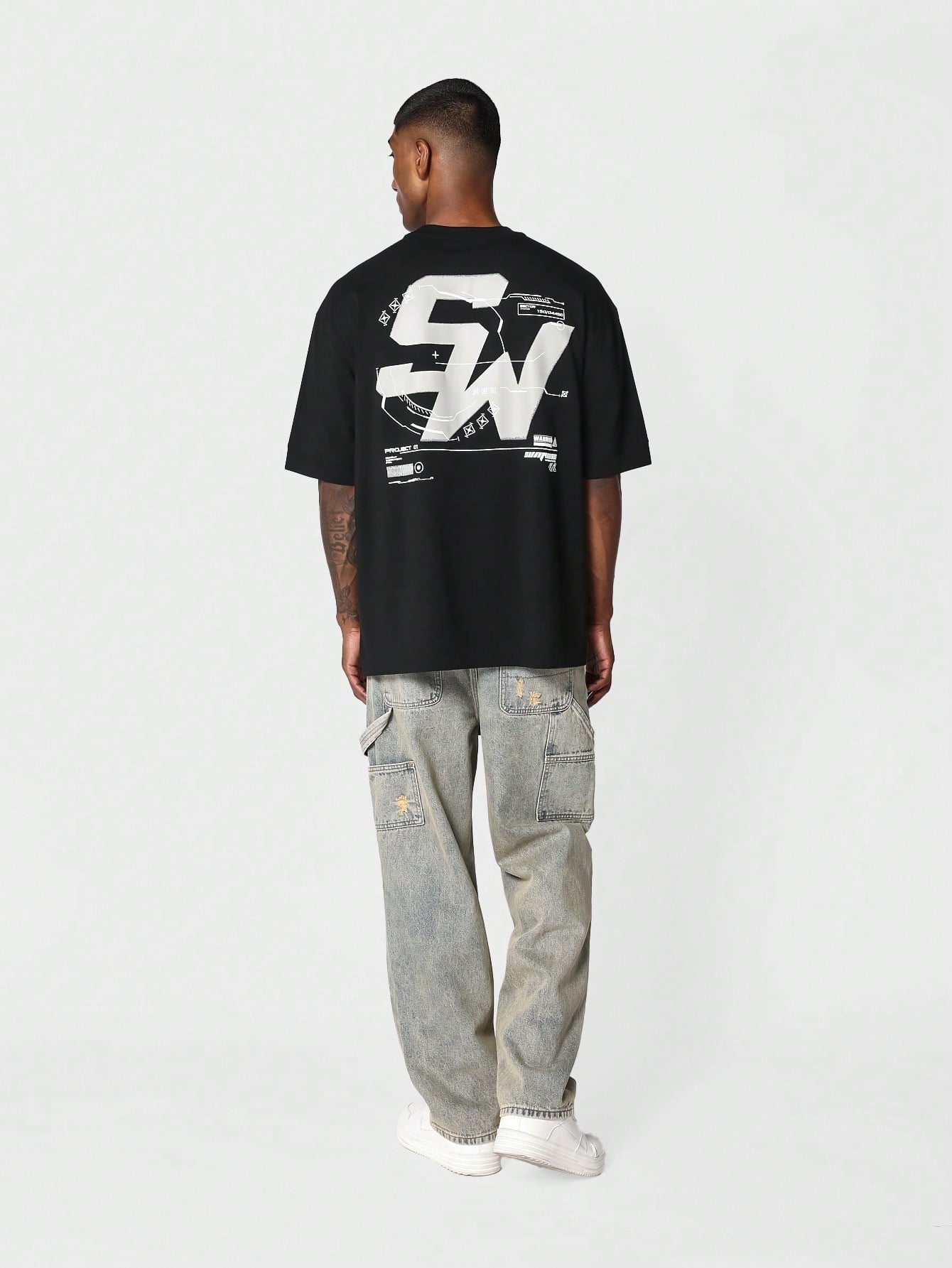 Oversized Fit Tee With Front Graphic Print