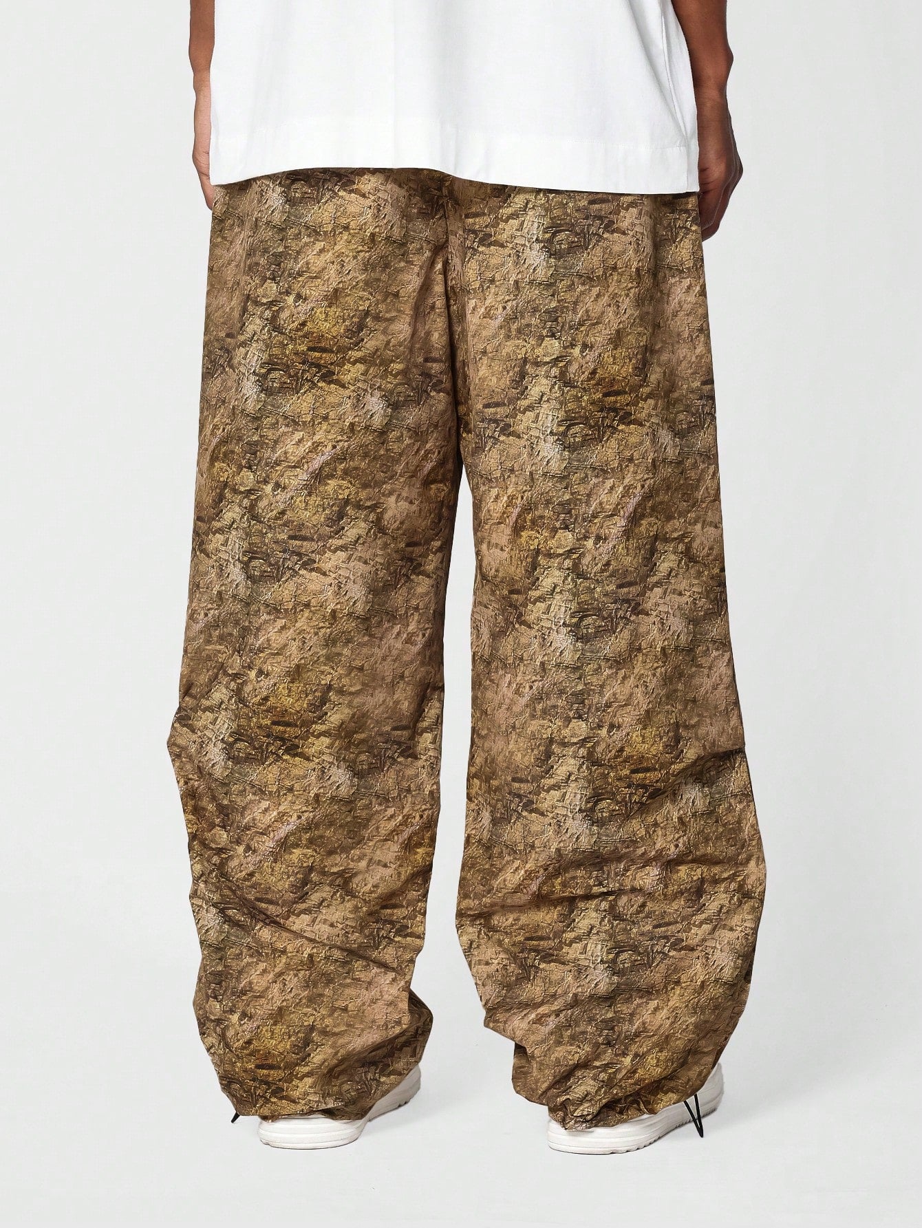 Loose Fit Baggy Nylon Pant With All Over Print