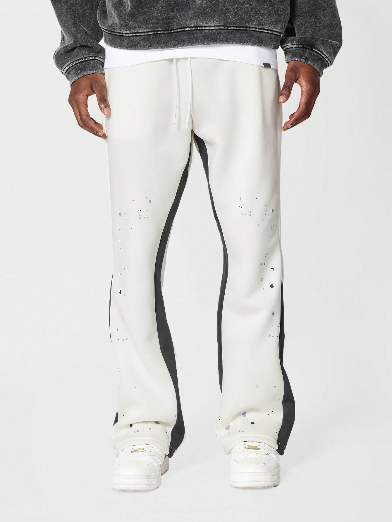 Flare Fit Jogger With Splatter Paint