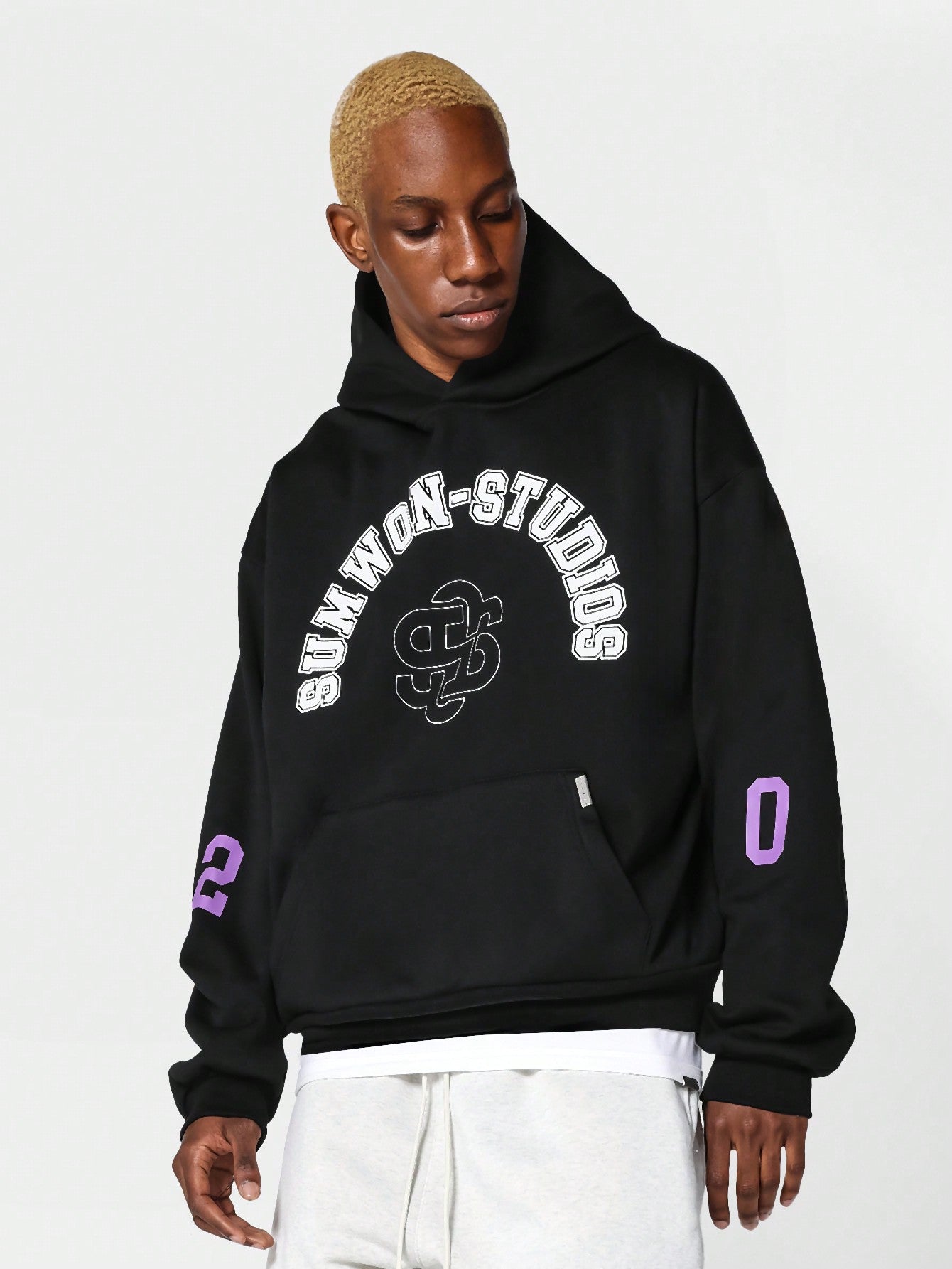 Overhead Hoodie With Graphic Print And Applique