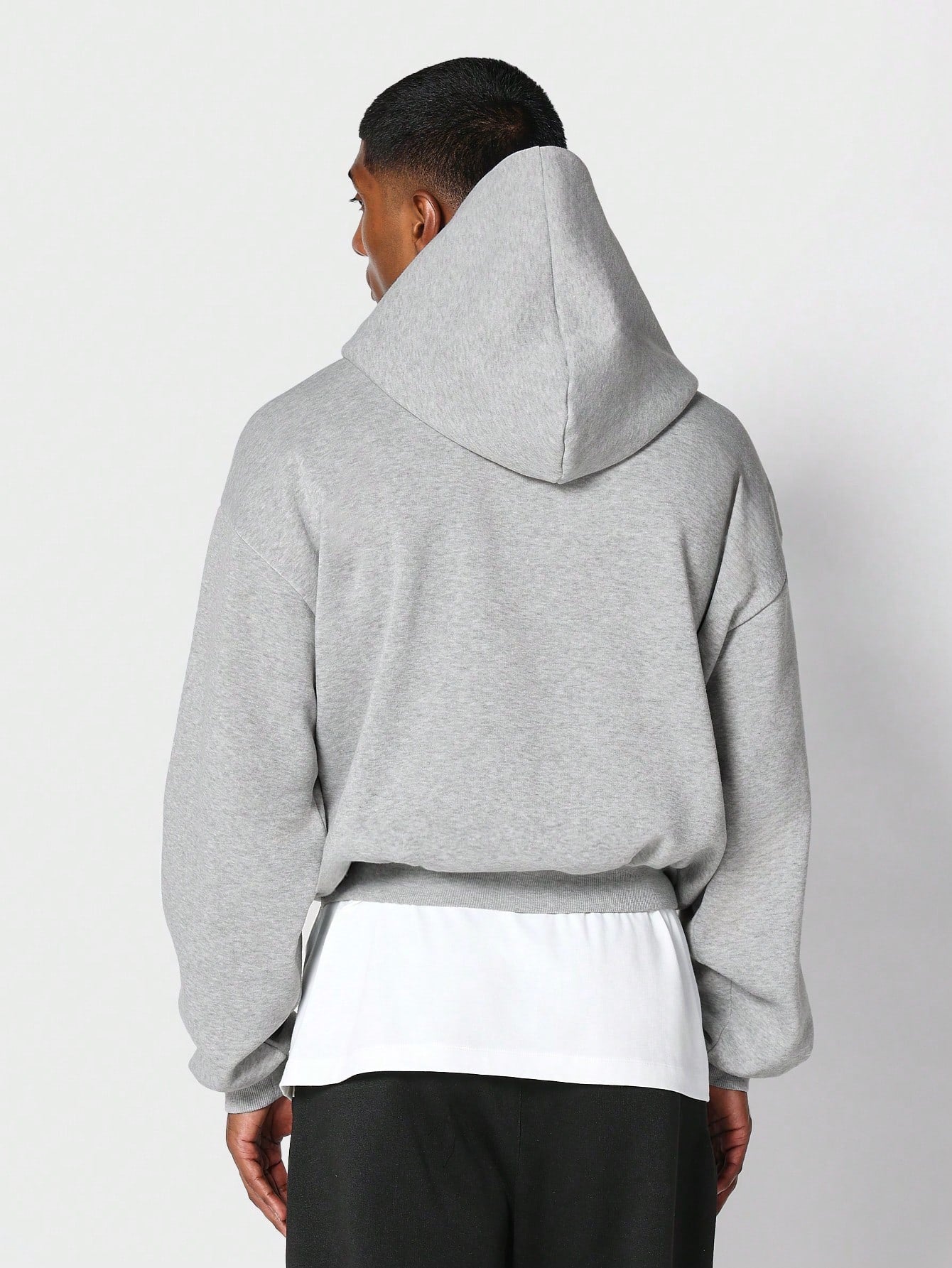 Crop Fit Zip Through Essential Hoodie