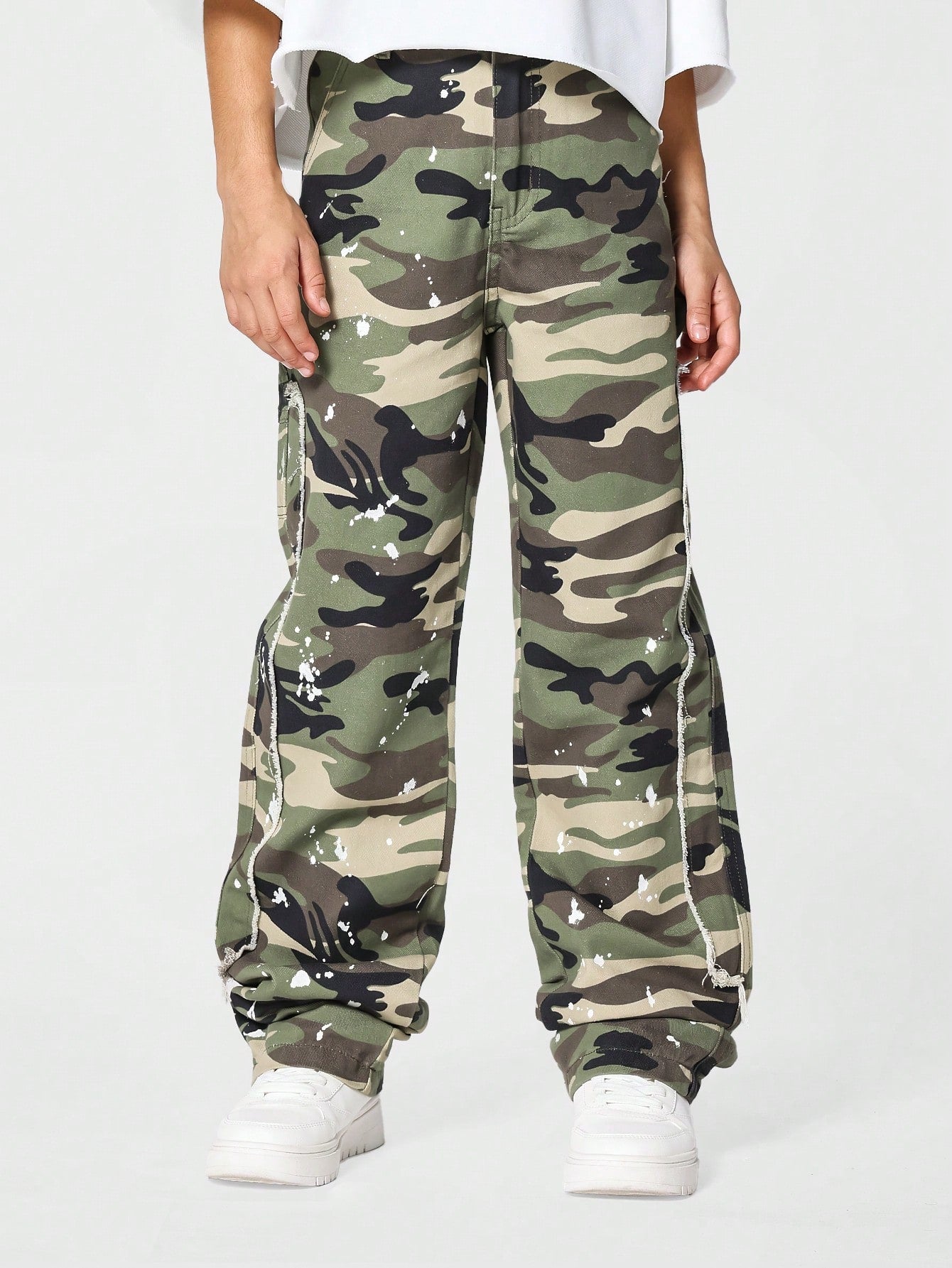 Kids Unisex Flare Fit Jean With All Over Camo Print Back To School