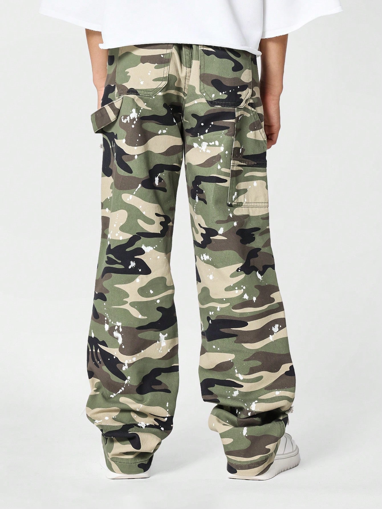 Kids Unisex Flare Fit Jean With All Over Camo Print