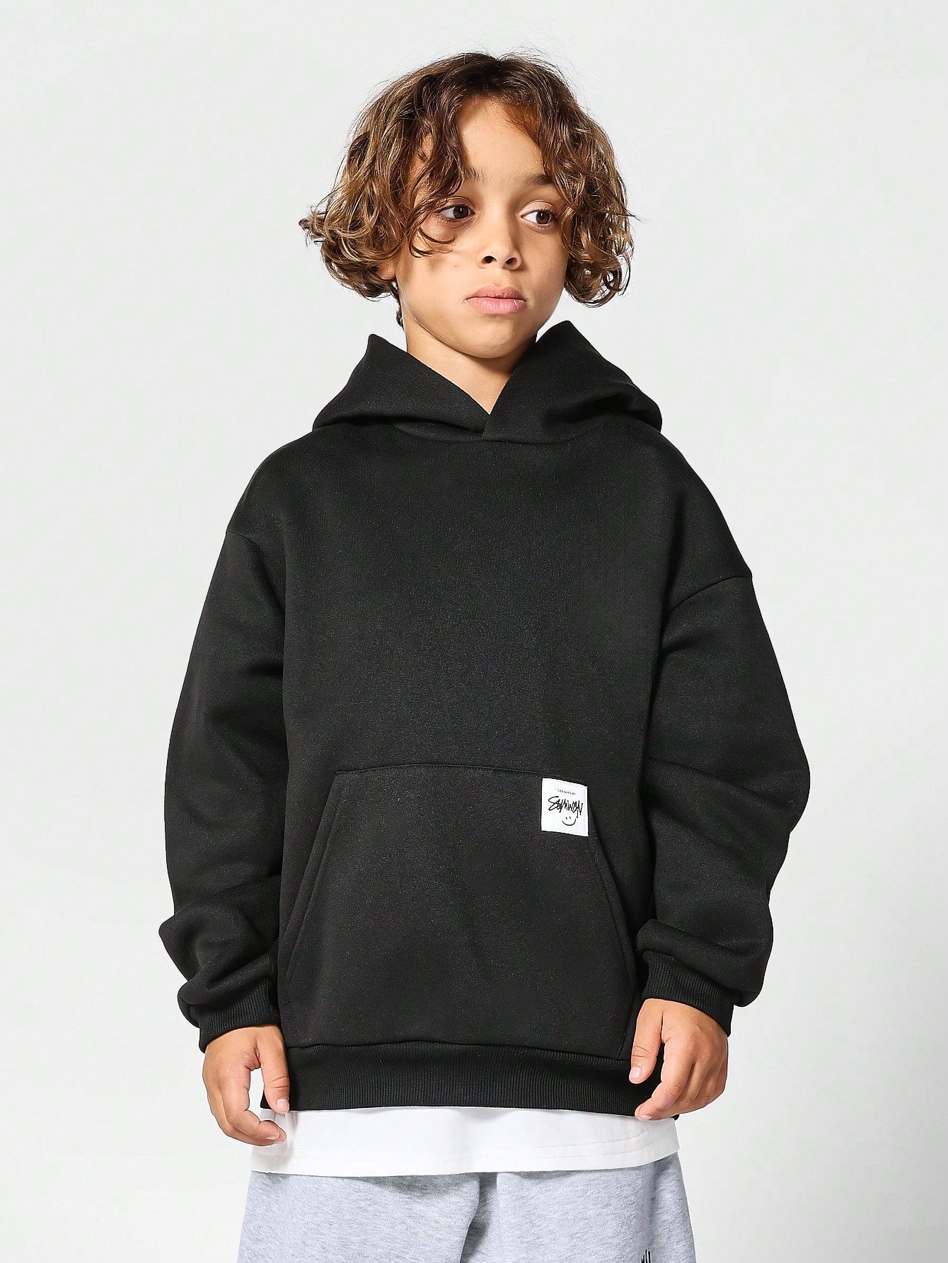 Kids Unisex Overhead Hoodie With Reflective Print