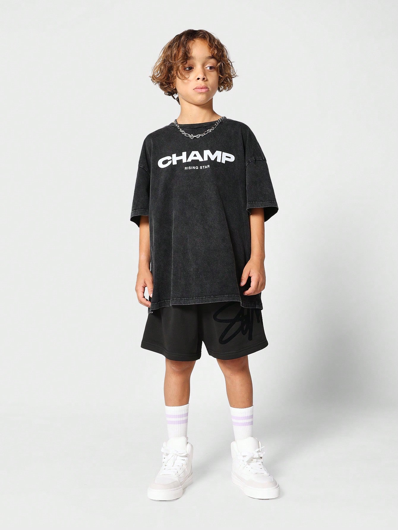 Tween Girl Washed Tee With Slogan Print